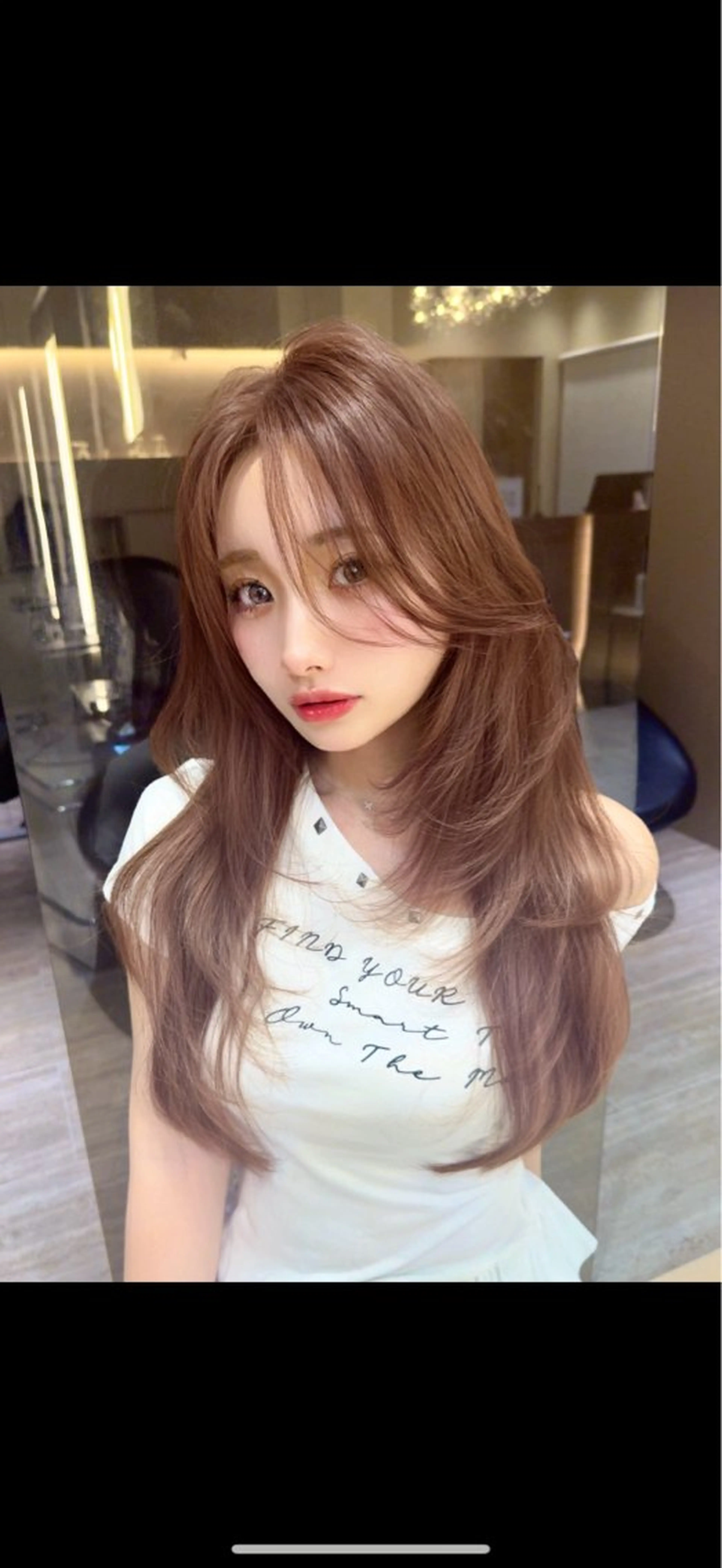 ロング カット ヘアカラー トリートメント 縮毛矯正/レイヤー 韓国/顔まわり/夢音のヘアスタイル