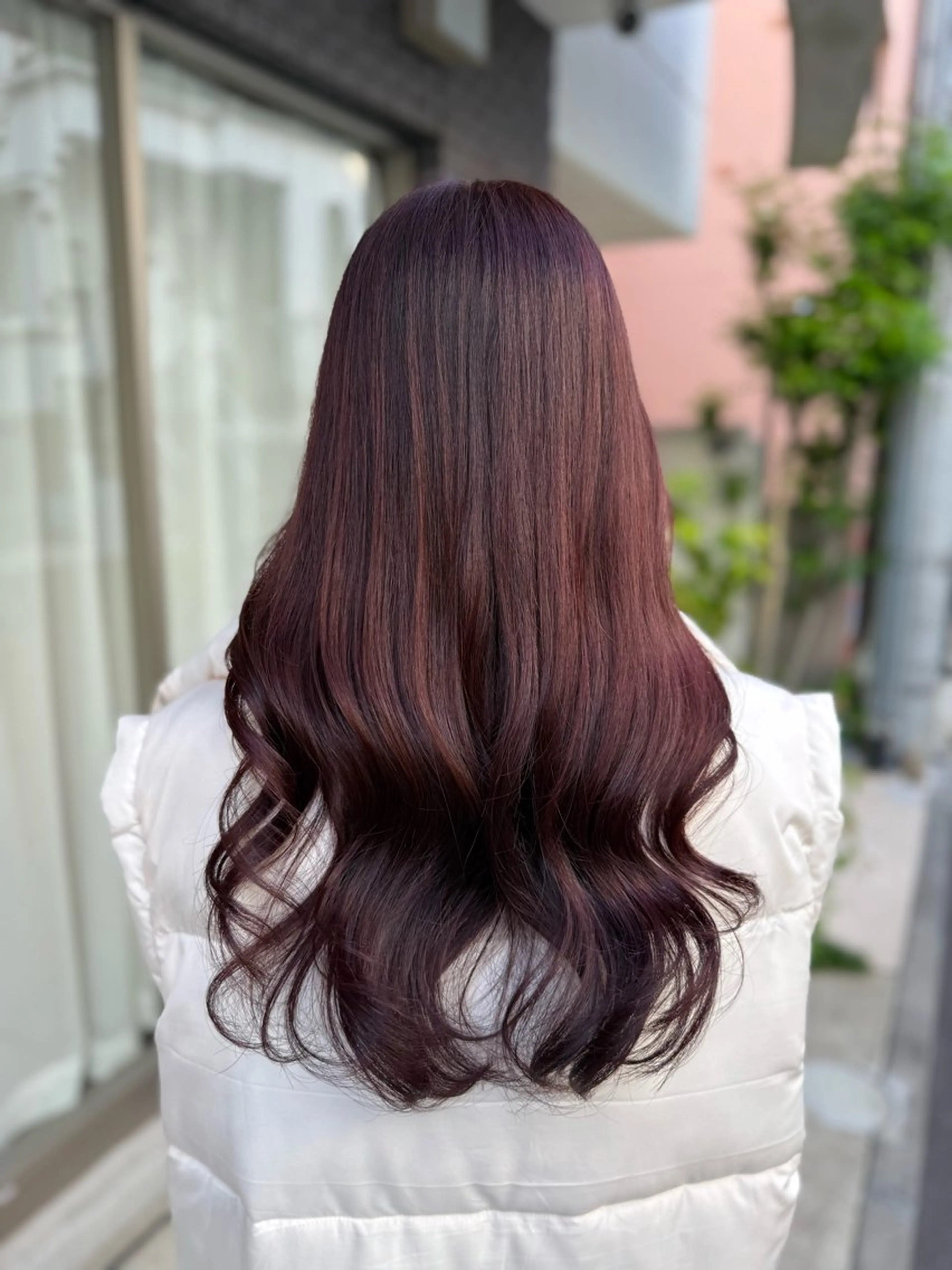 ロング カラー ピンクカラー カット ヘアカラー トリートメント グレージュ/レイヤー /韓国ヘア/RISAのヘアスタイル