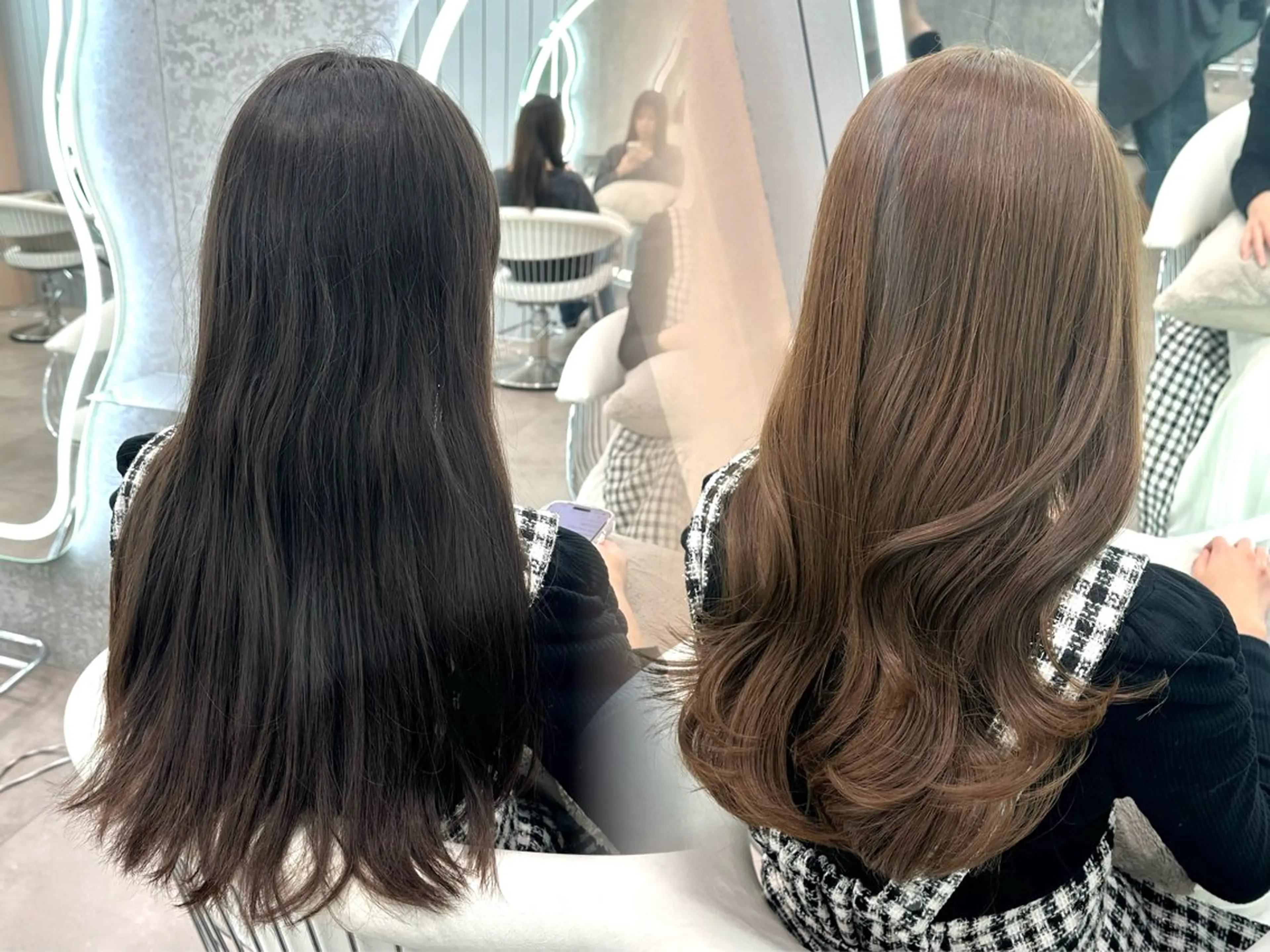 セミロング カラー ヘアアレンジ カット ヘアカラー トリートメント ブリーチなしW🎀 髪質改善／はのんのヘアスタイル