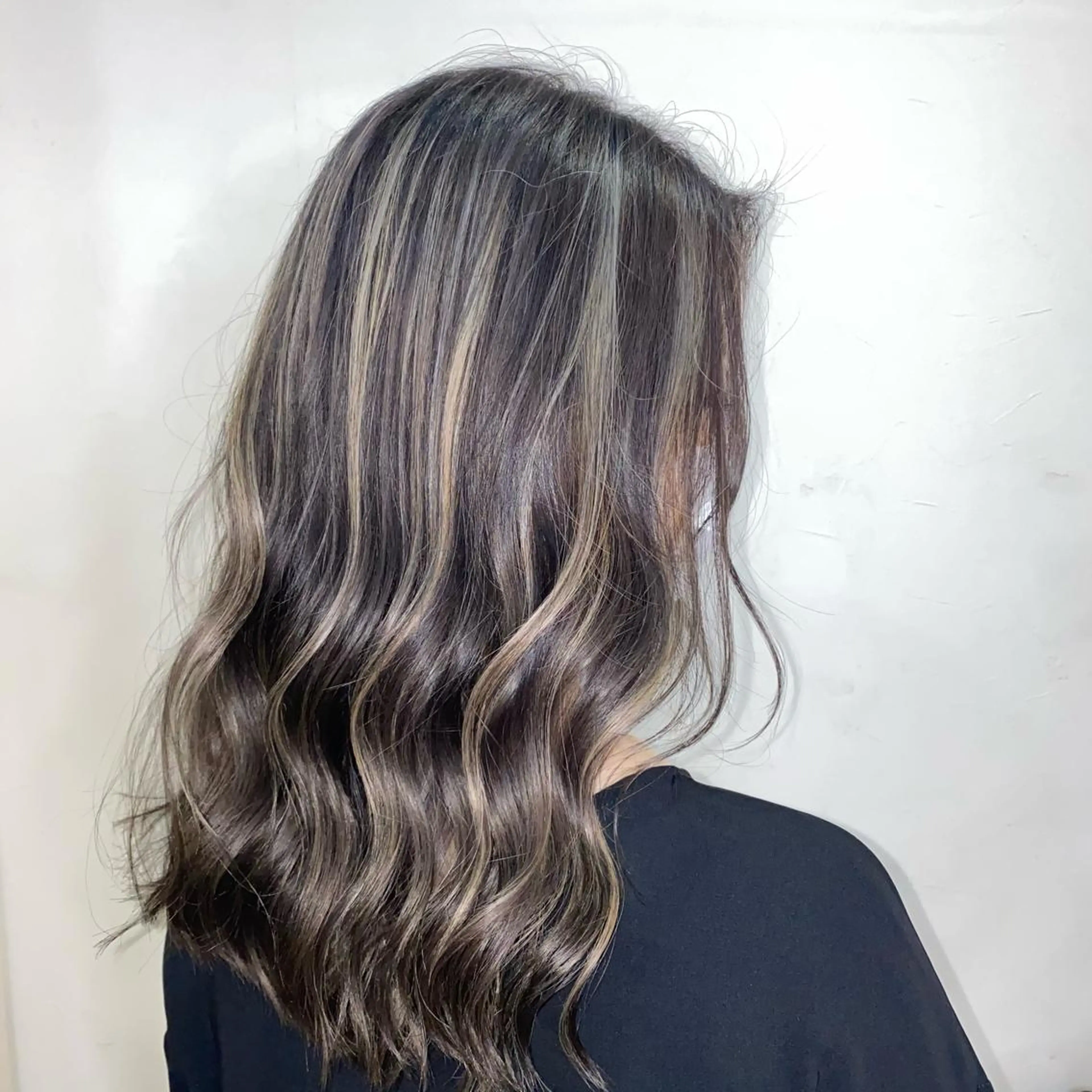 セミロング カラー ヘアアレンジ ブリーチ ハイライトカラー ハイライト 梅田中崎町髪質改善 /オキヒロト/エコルのヘアスタイル