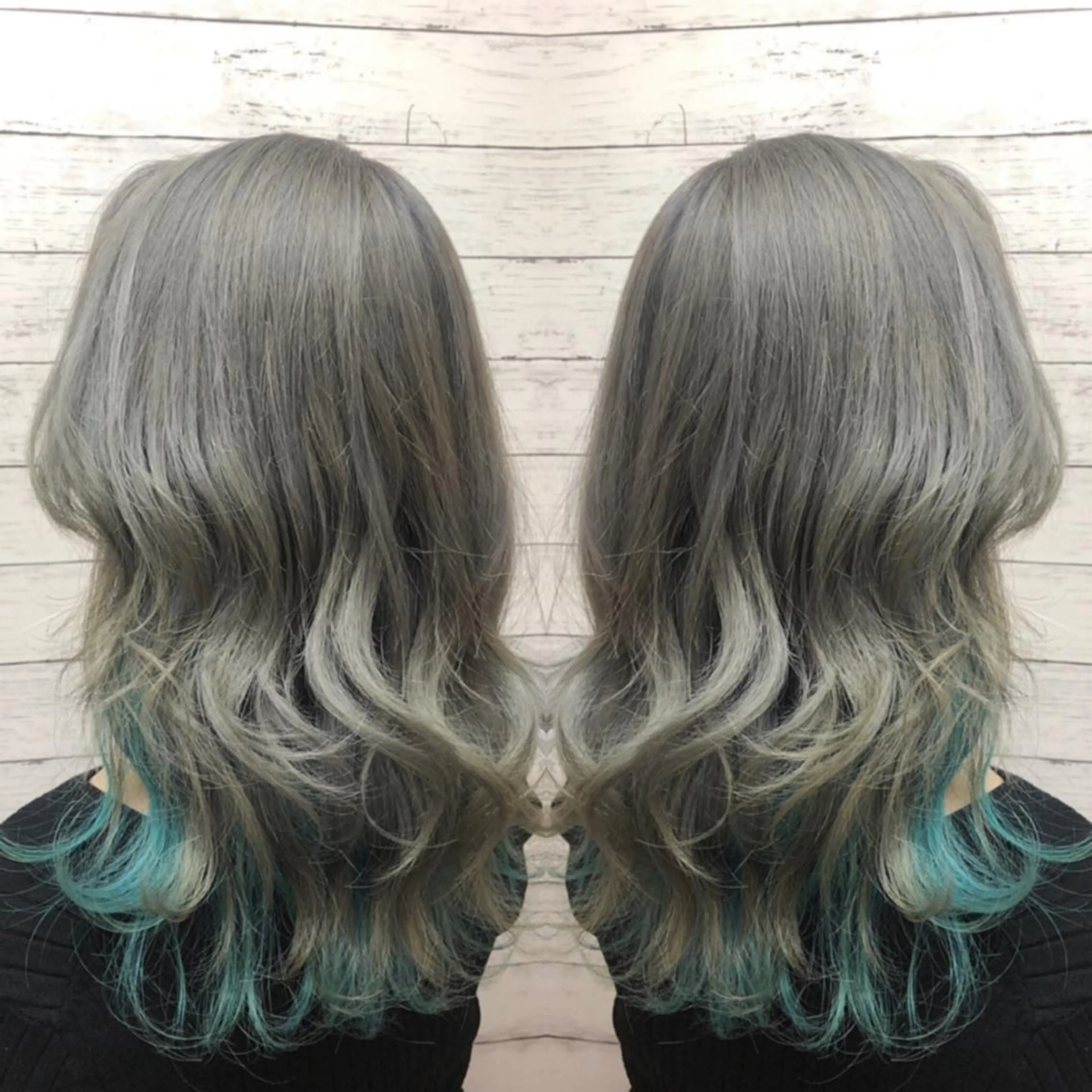 セミロング カラー ヘアカラー ヘアセット 韓国ヘア🤍髪質改善 🇰🇷AKANEのヘアスタイル