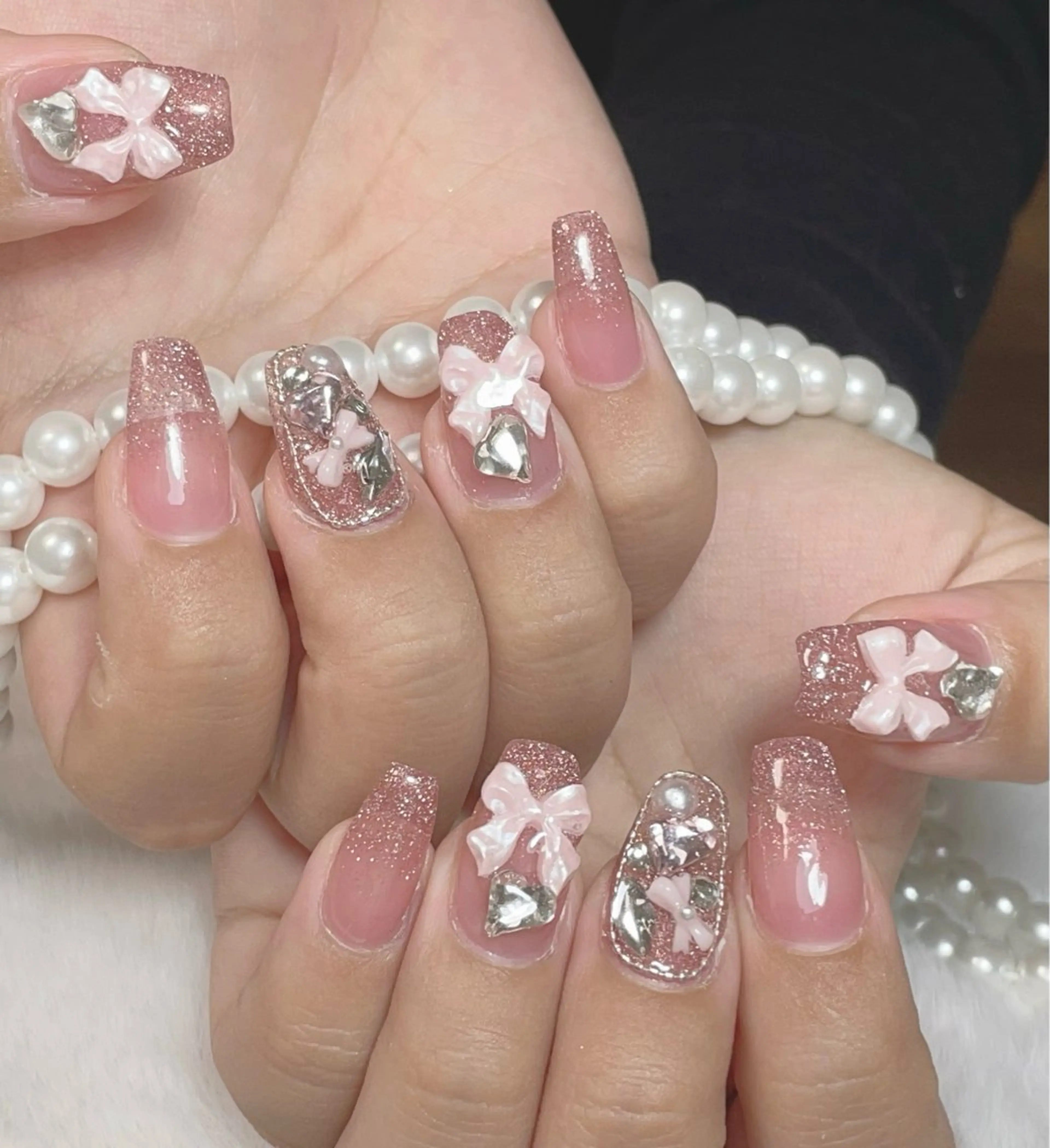 ネイル ラメ(グリッター) ラメグラデーション B·U Nail大宮 長さだし専門店のネイルデザイン