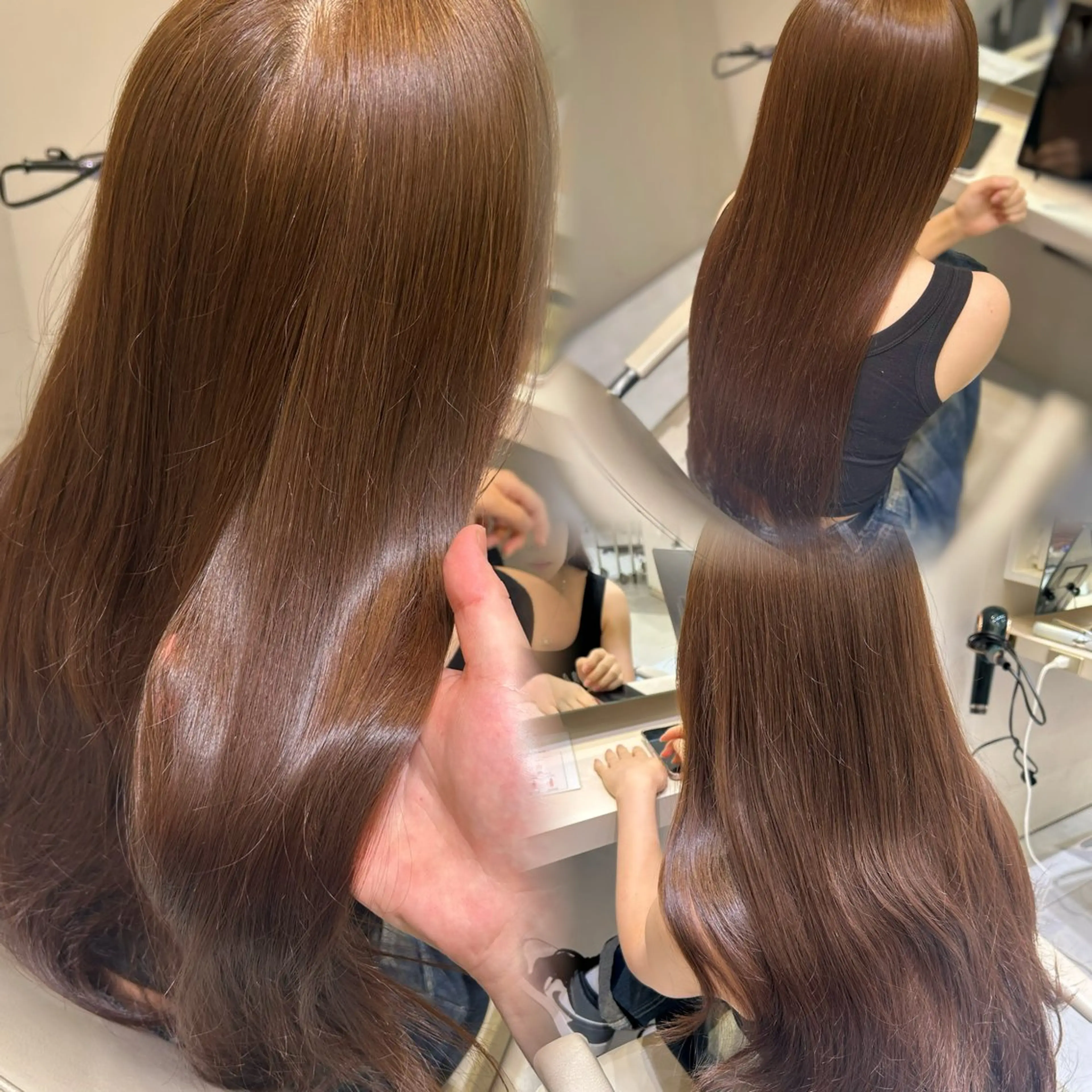 ロング カラー カット ヘアカラー トリートメント レイヤーカット/ ダブルカラー/たくみのヘアスタイル