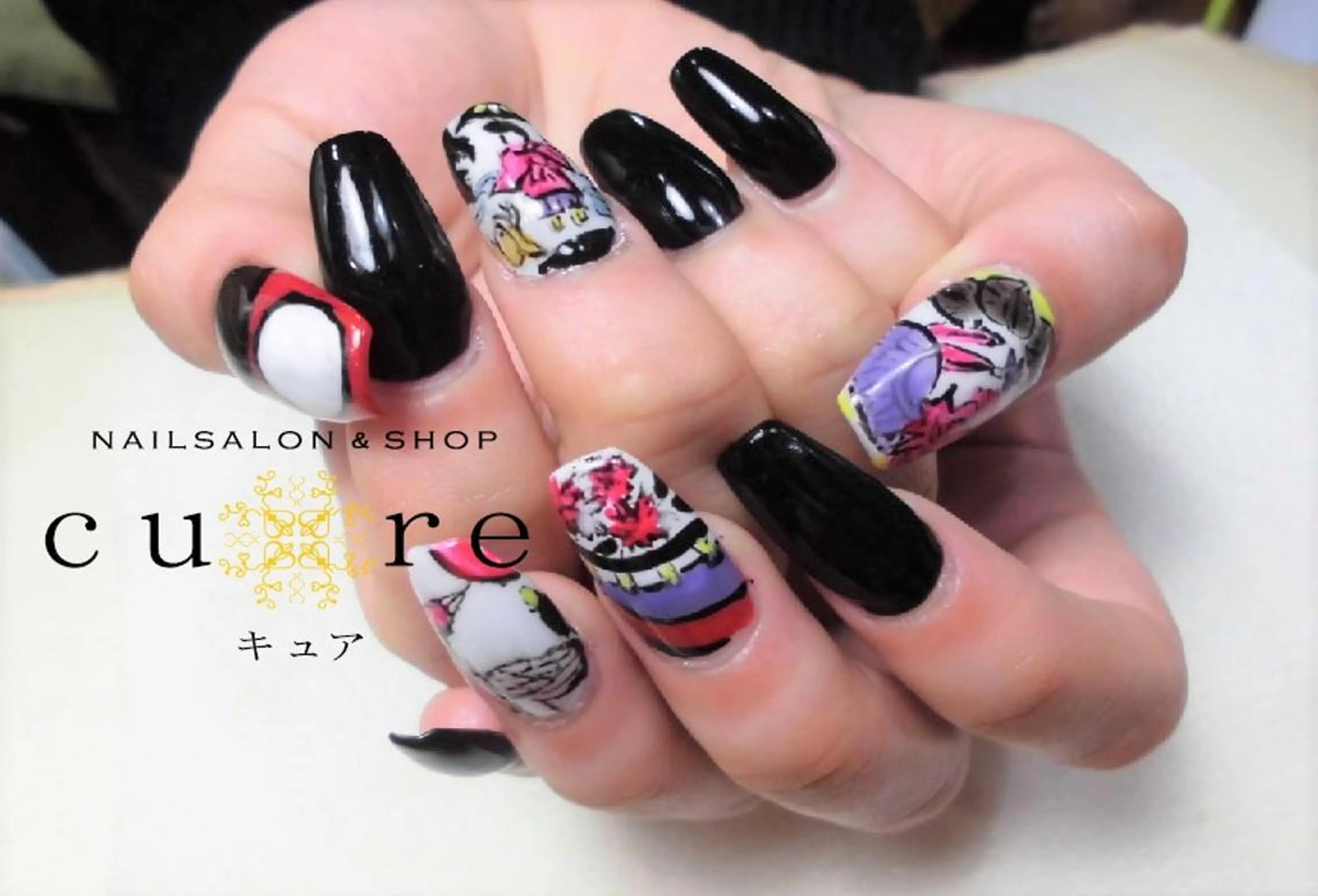 ロング ネイル ネイルサロン Cureのネイルデザイン