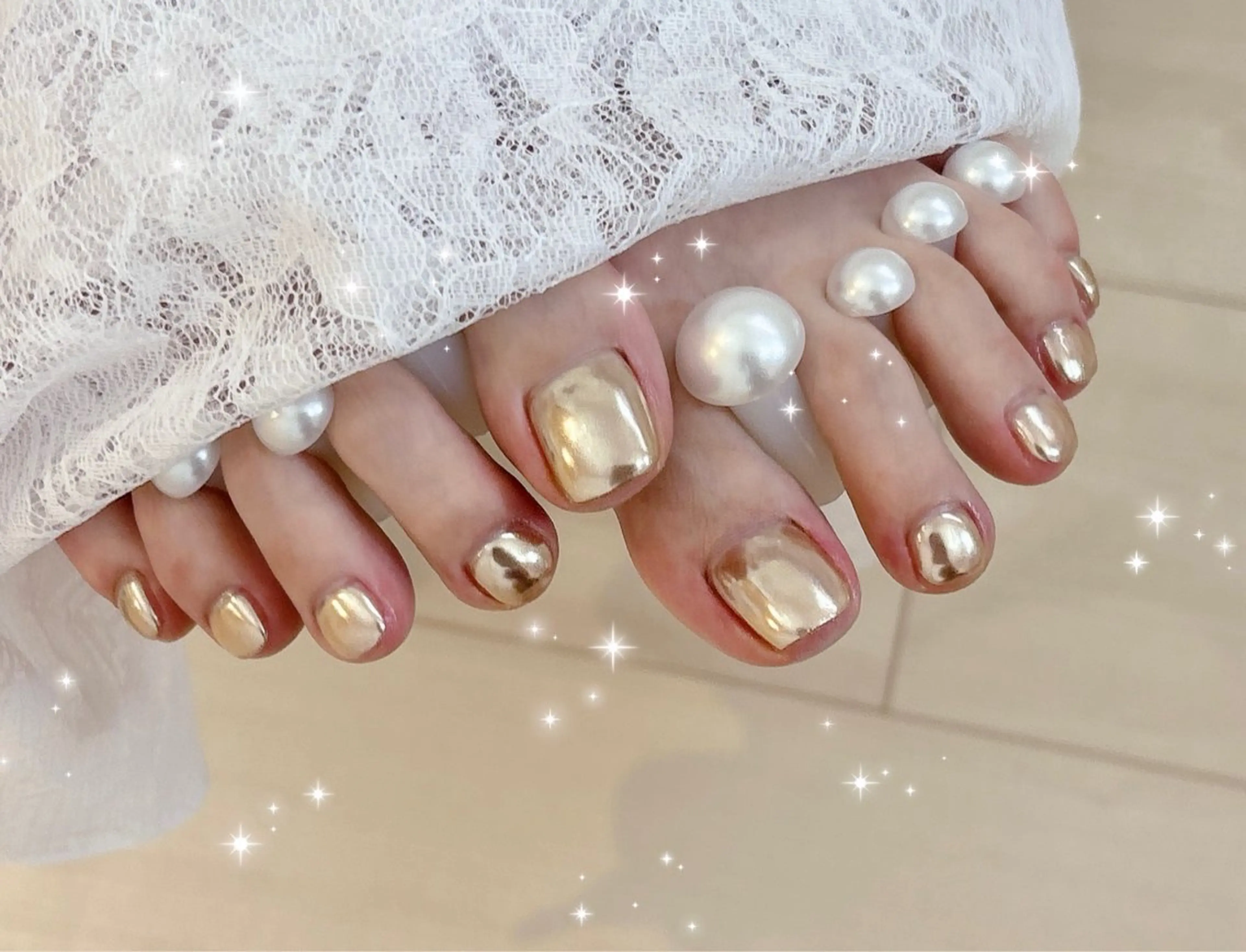 ネイル フットネイル ミラーネイル フットネイル FLARE NAIL フレアネイルのネイルデザイン