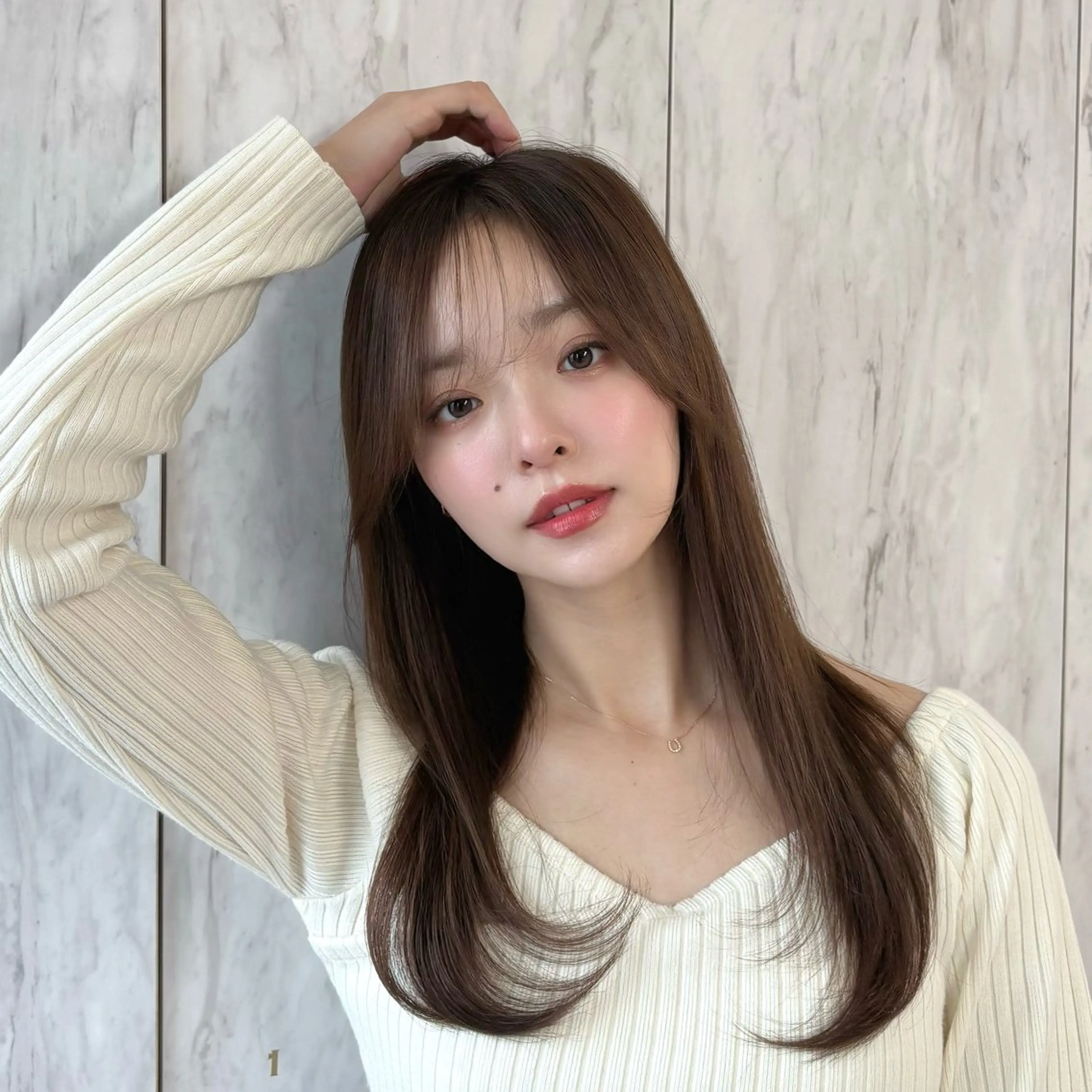 ロング カラー パーマ ヘアアレンジ メンズ キッズ カット トリートメント 新宿/小顔レイヤー/ 顔まわり/西慶太朗のヘアスタイル