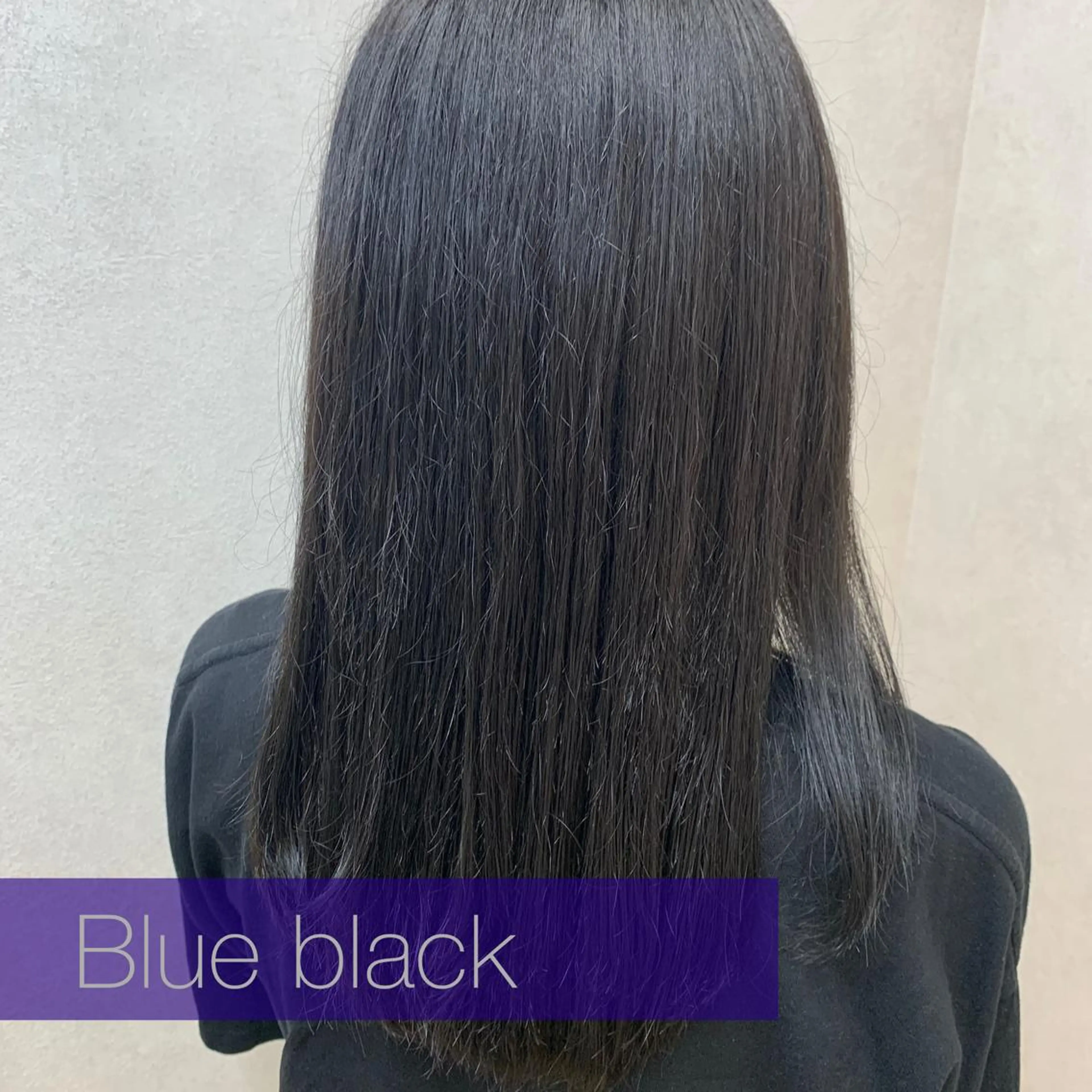 セミロング カラー 黒髪 ブルーカラー ブルーブラック イルミナカラー MIHO /のヘアスタイル