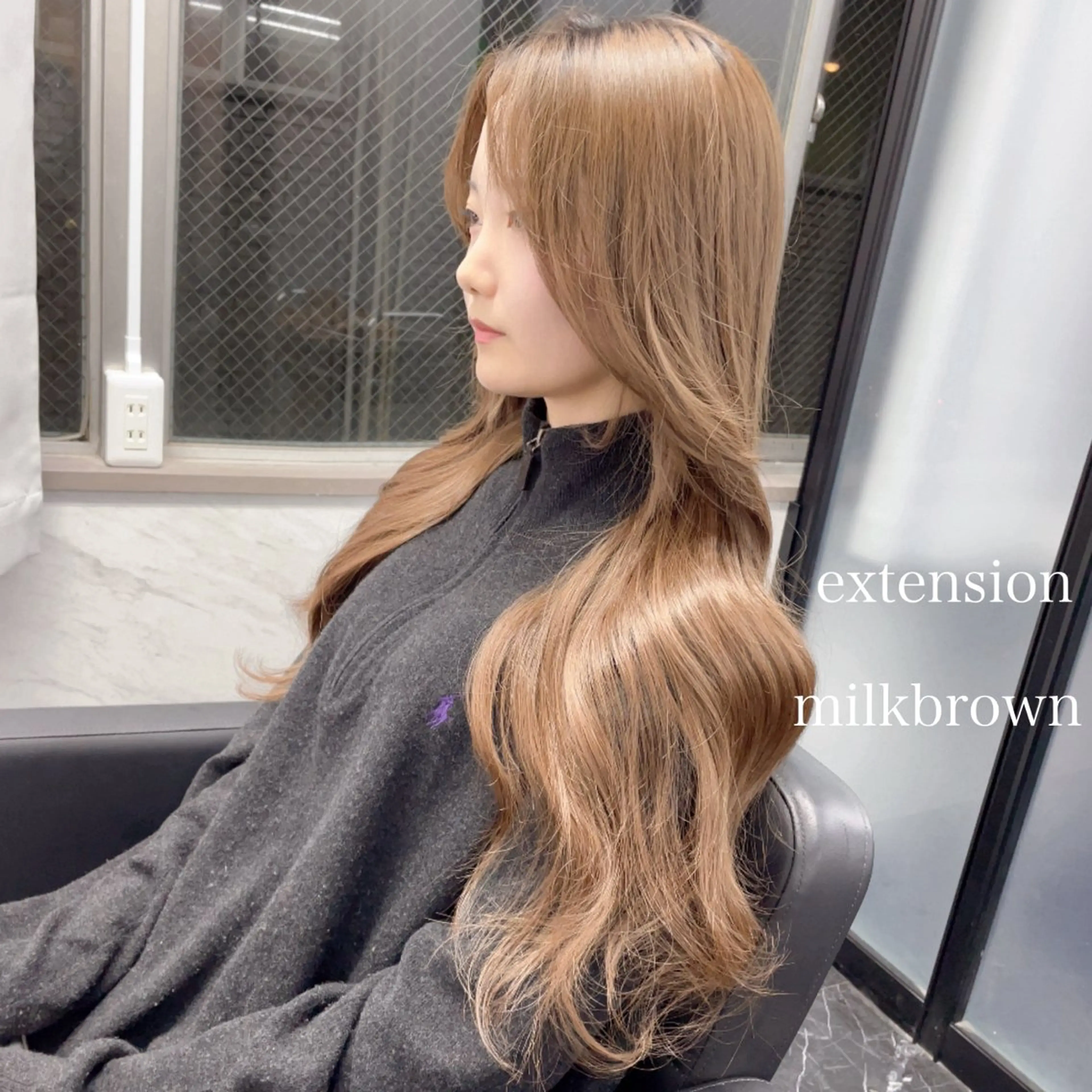 ロング カラー エクステ エクステ🩵ブリーチ 韓国ヘア🩵KAEのヘアスタイル