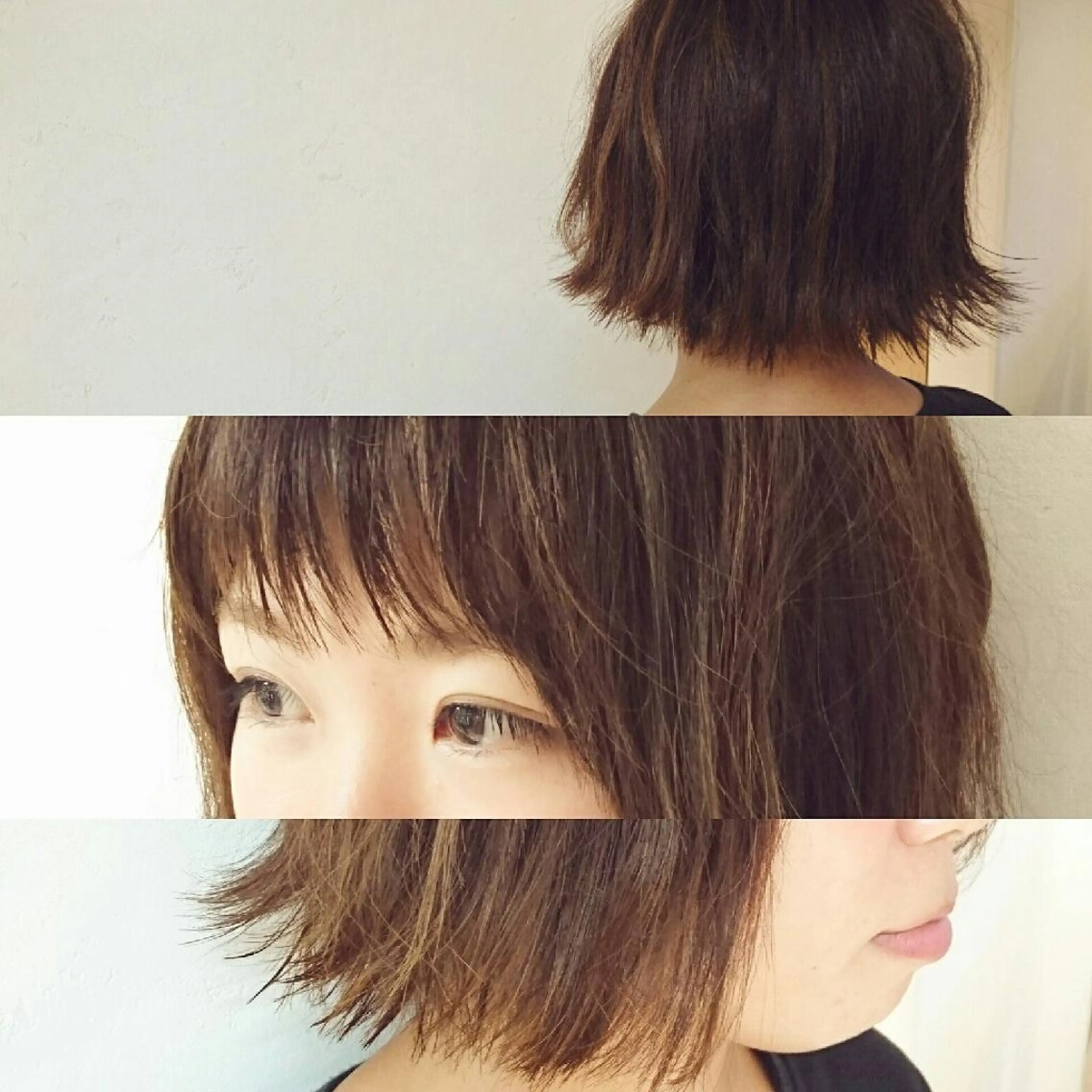 ショート 切りっぱなしボブ ボブ 透明感ハイライト◎ 伊藤夏海のヘアスタイル