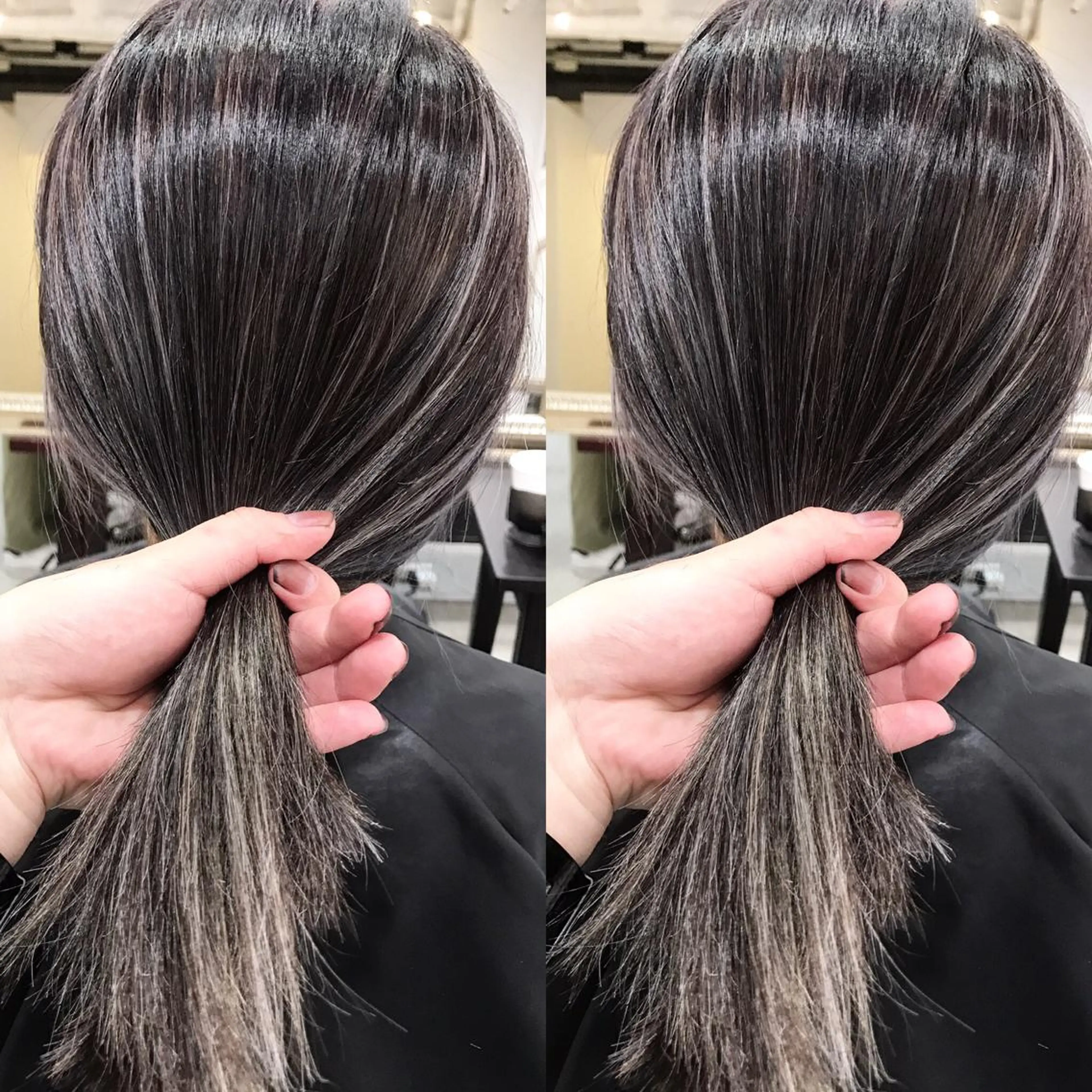 ミディアム カラー ヘアアレンジ ヘアカラー トリートメント 縮毛矯正 髪質改善寺坂雄飛💐のヘアスタイル