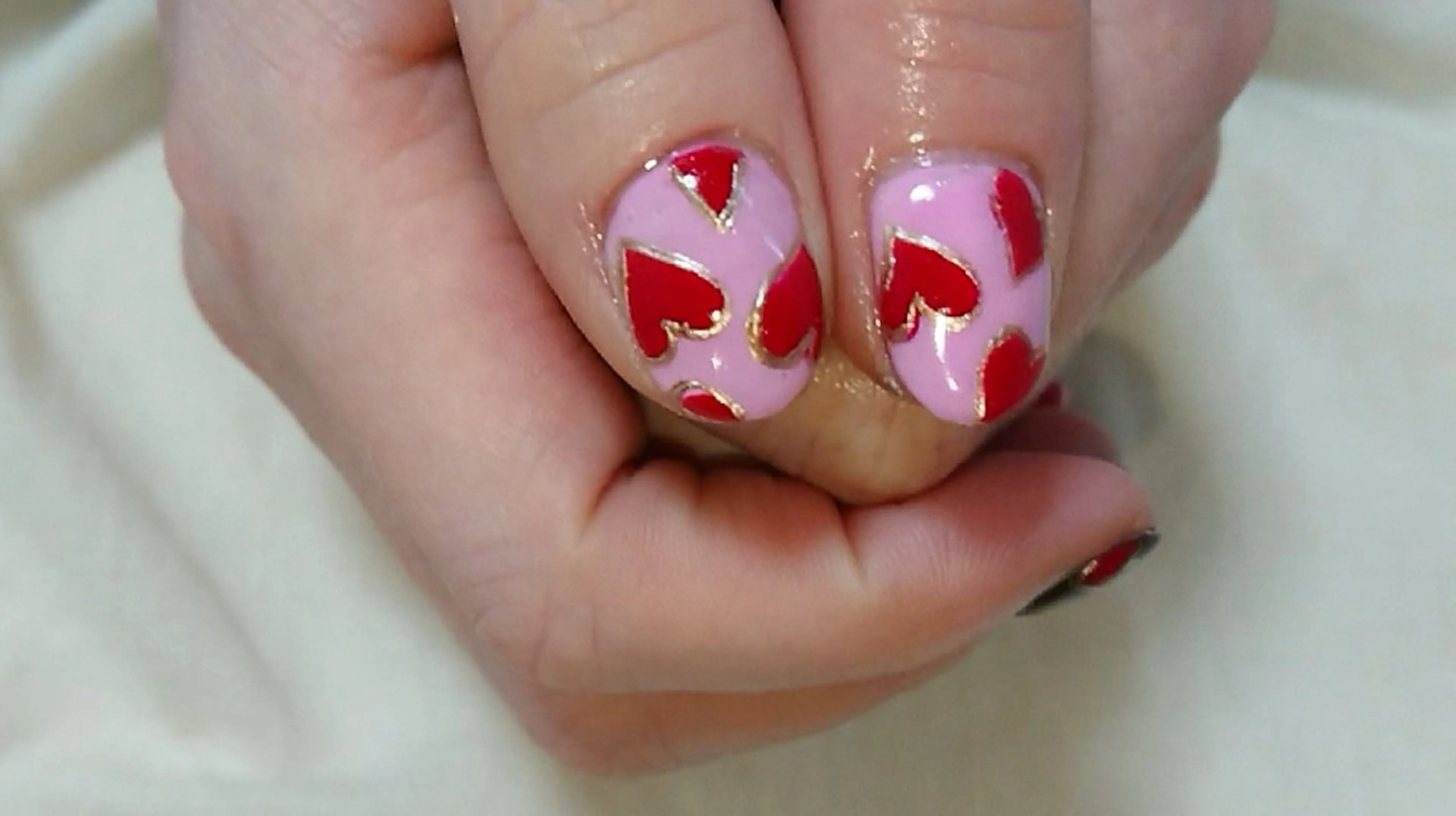 ネイル バレンタイン ハンドネイル shellnail さなえのネイルデザイン