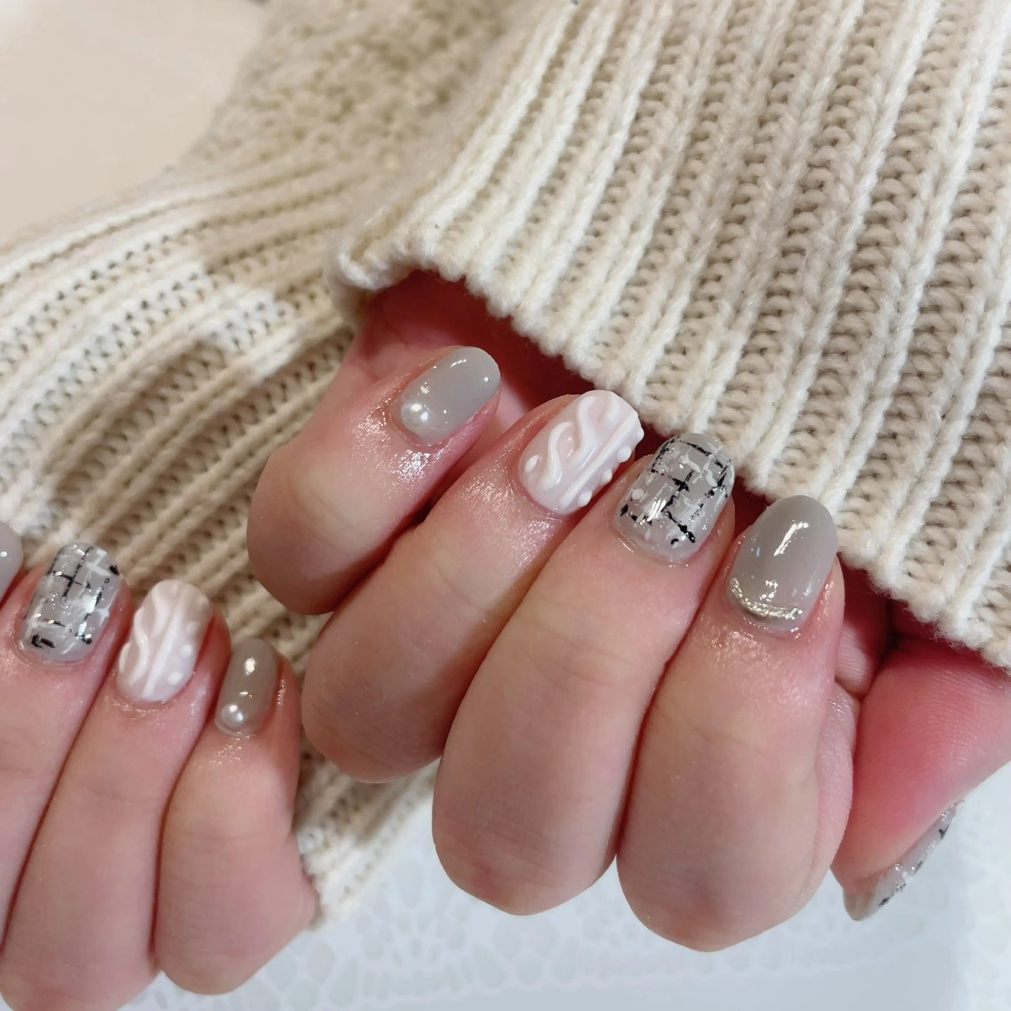 ネイル ツイードネイル ハンドネイル * haruのネイルデザイン