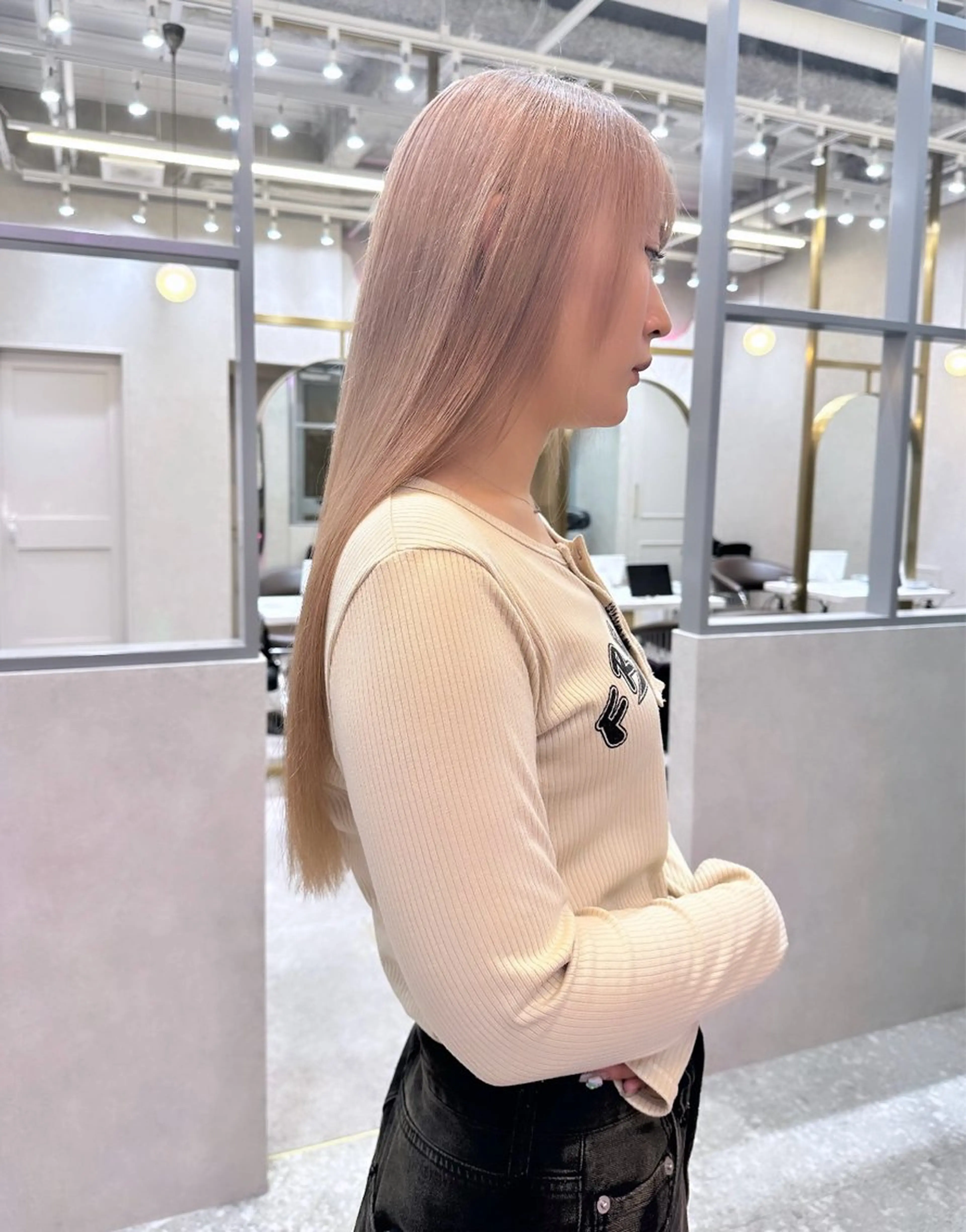 セミロング カラー ヘアアレンジ ヘアカラー トリートメント 天神/ブリーチ/ ブリーチなしカラーのヘアスタイル