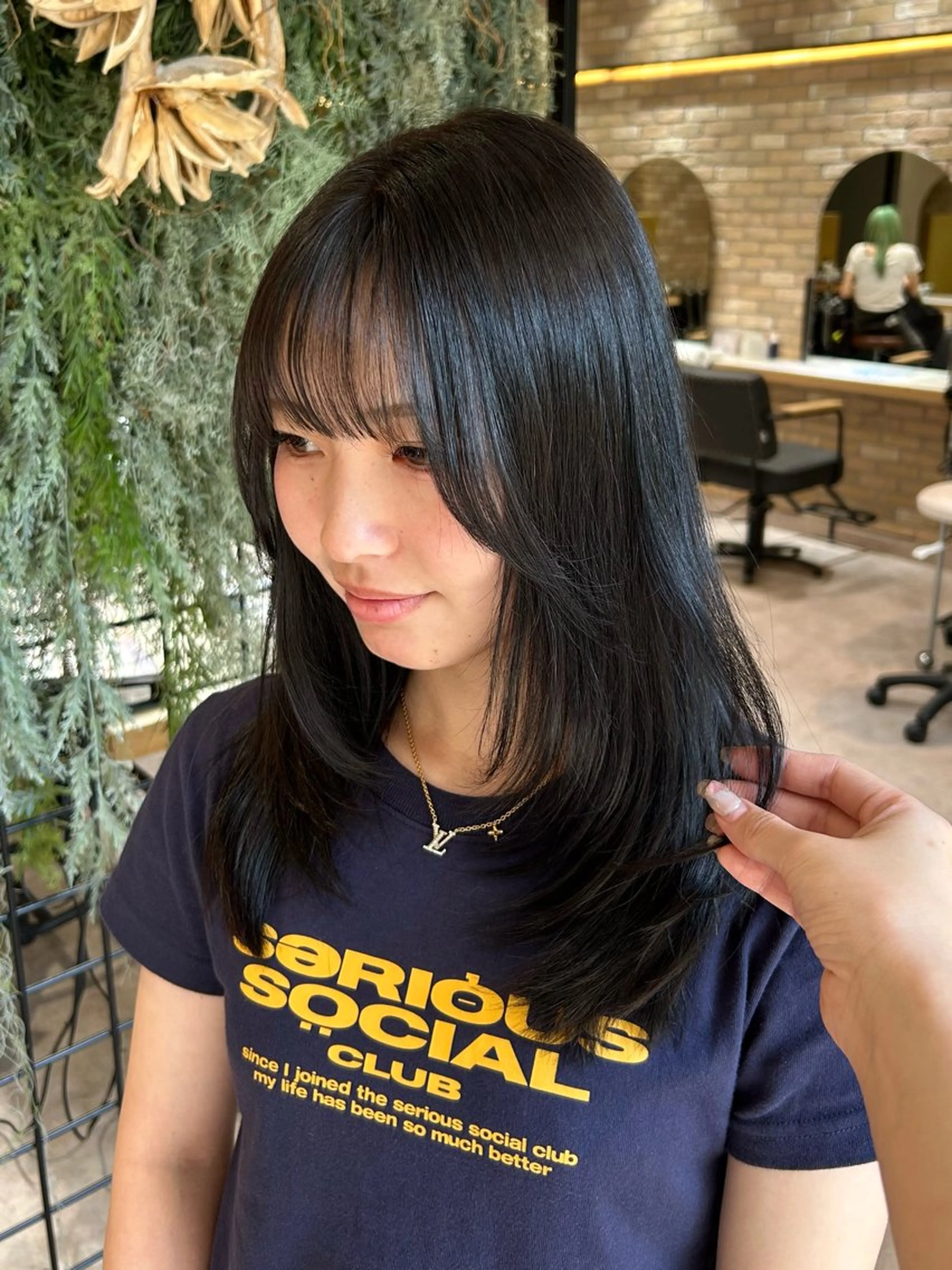 ロング カラー オリーブカラー カット ヘアカラー レイヤー/nail COCOROのヘアスタイル