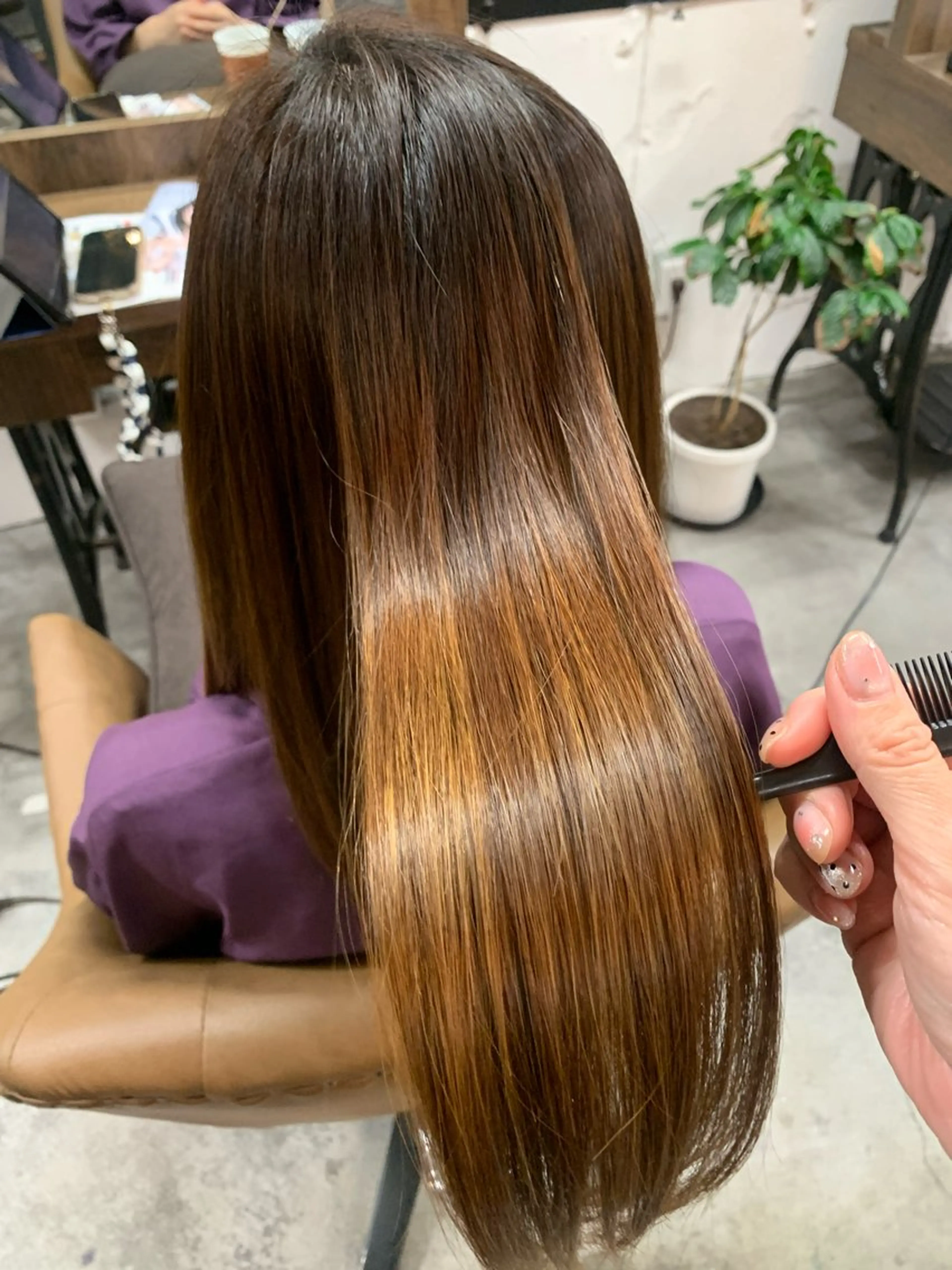 ロング 縮毛矯正 トリートメント 古川 絵美のヘアスタイル