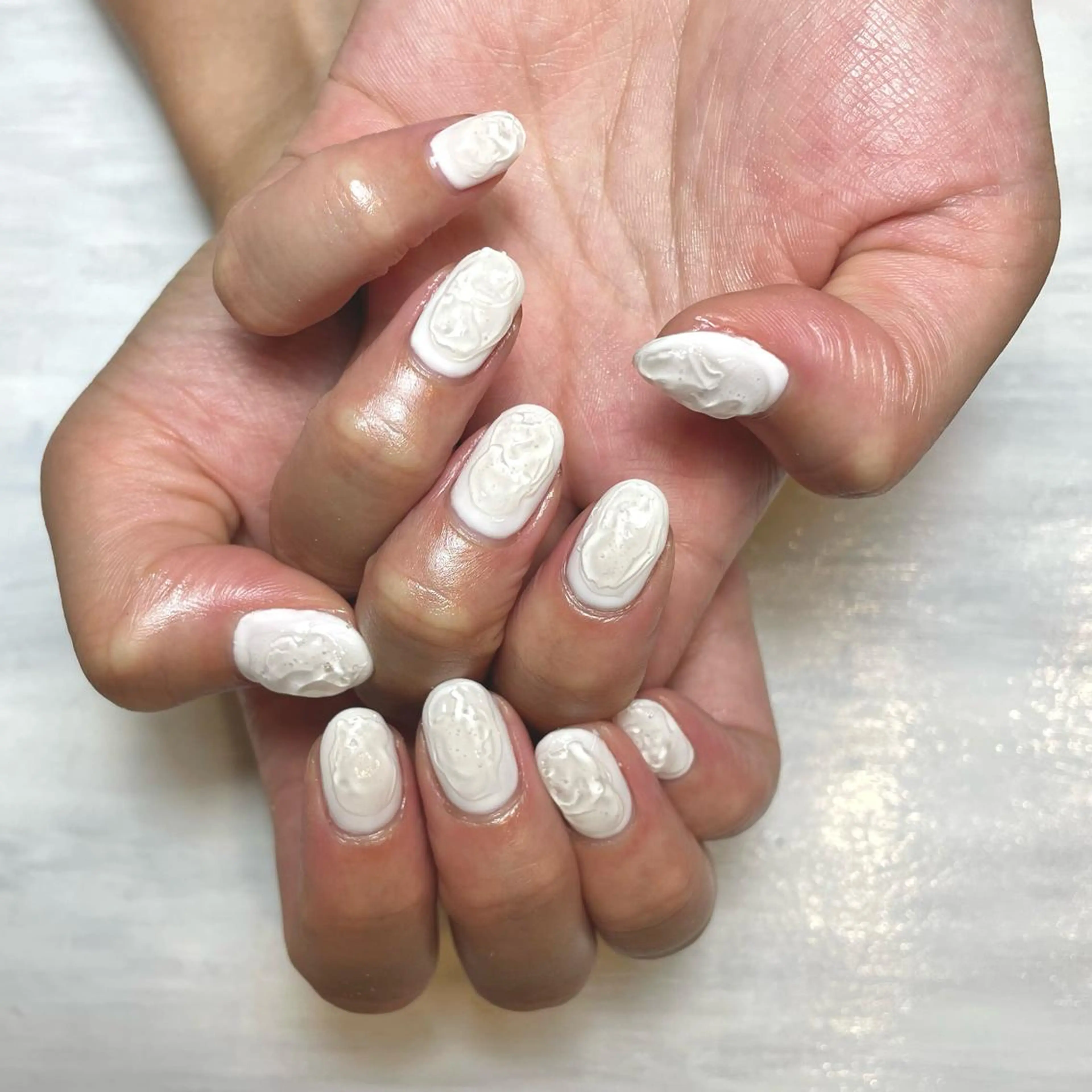 ネイル 氷ネイル・うるうるネイル ワンカラーネイル Nail Room uimのネイルデザイン