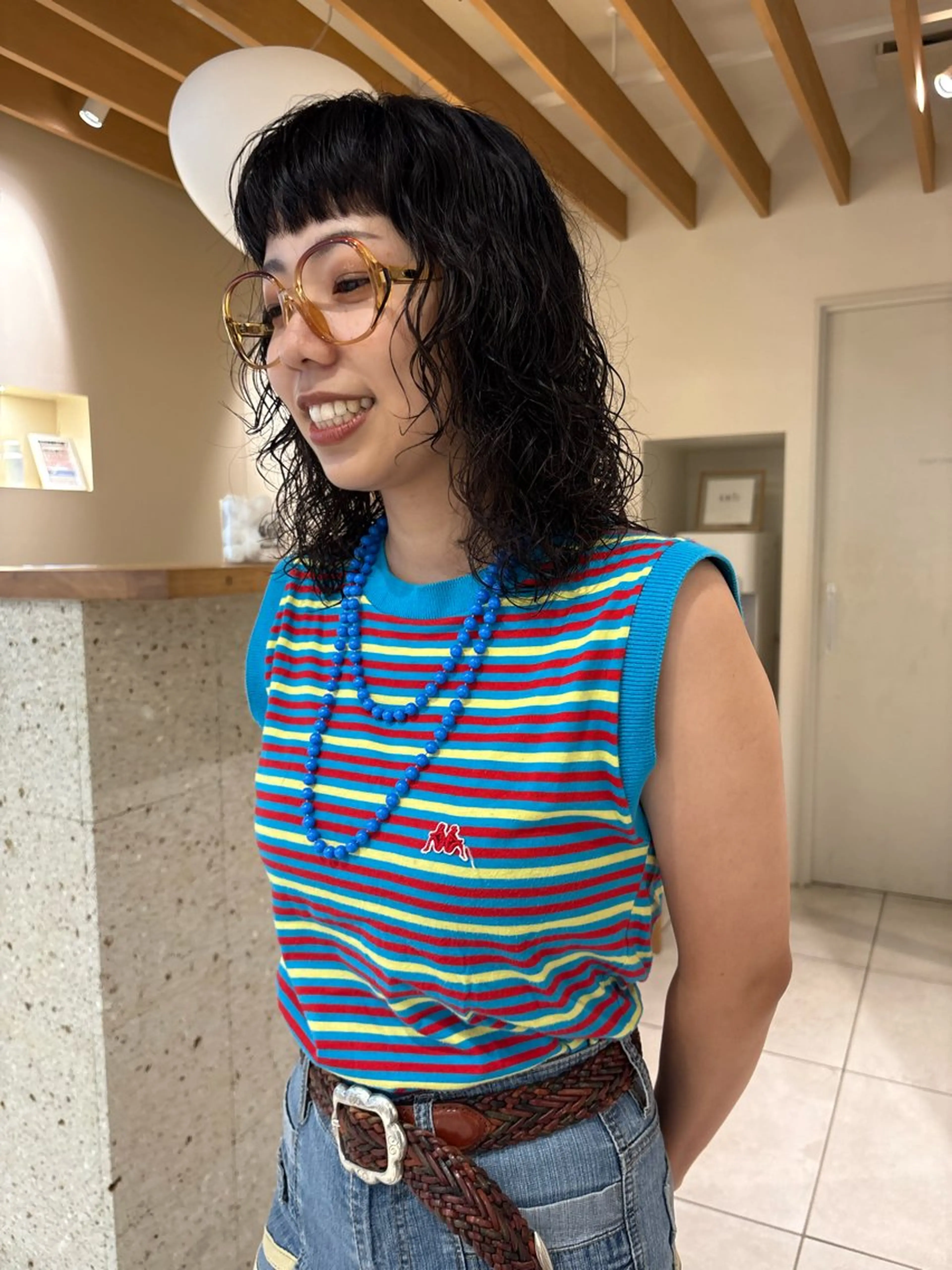 ミディアム パーマ ミディアムパーマ カットモデル/ 髪質改善/みわのヘアスタイル