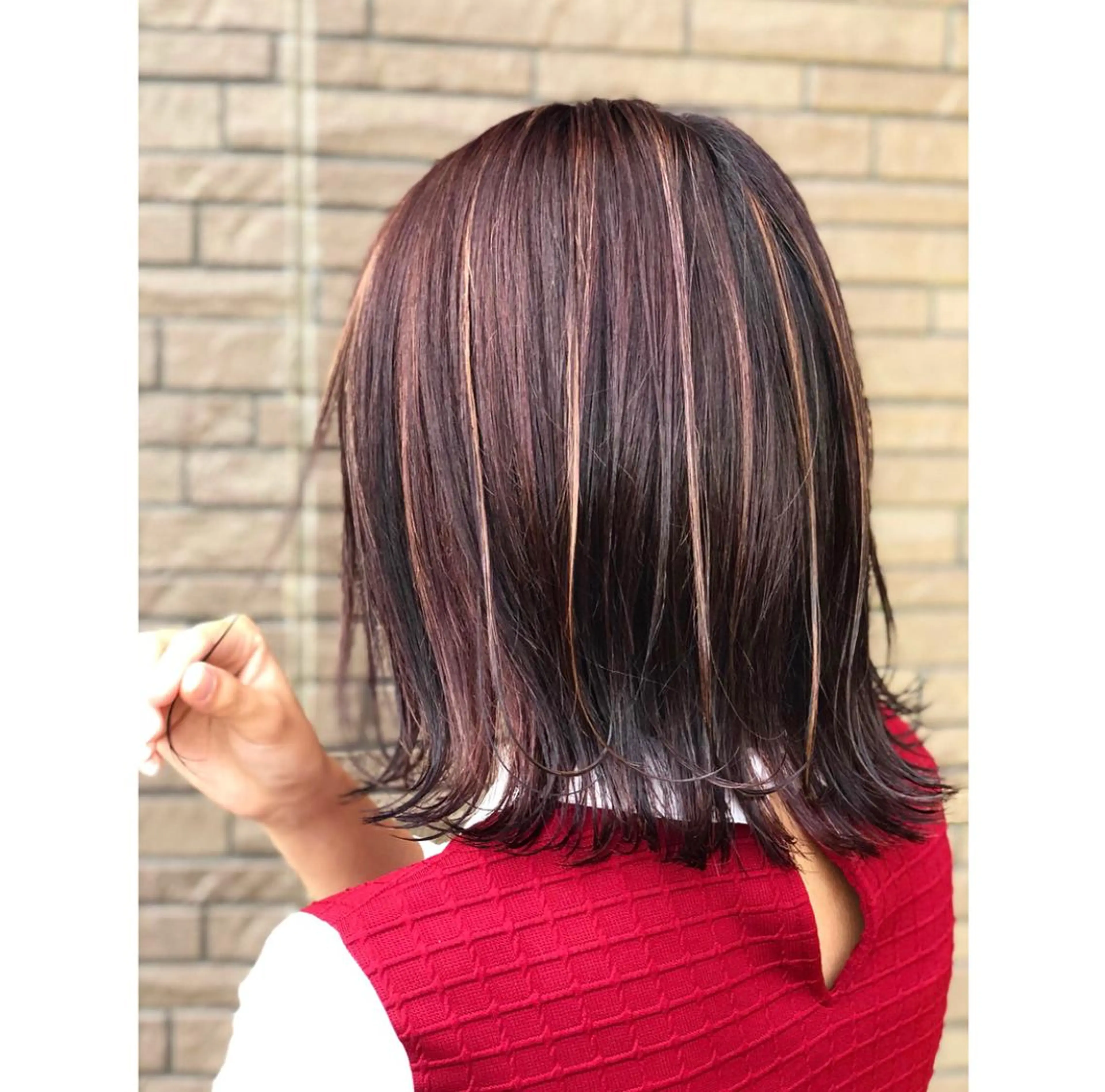 ショート カラー ヘアアレンジ バレイヤージュ ブラウンカラー デザインカラー グラデーションカラー ハイライトカラー アンドウ ユウ/ レイヤーカット/韓国のヘアスタイル