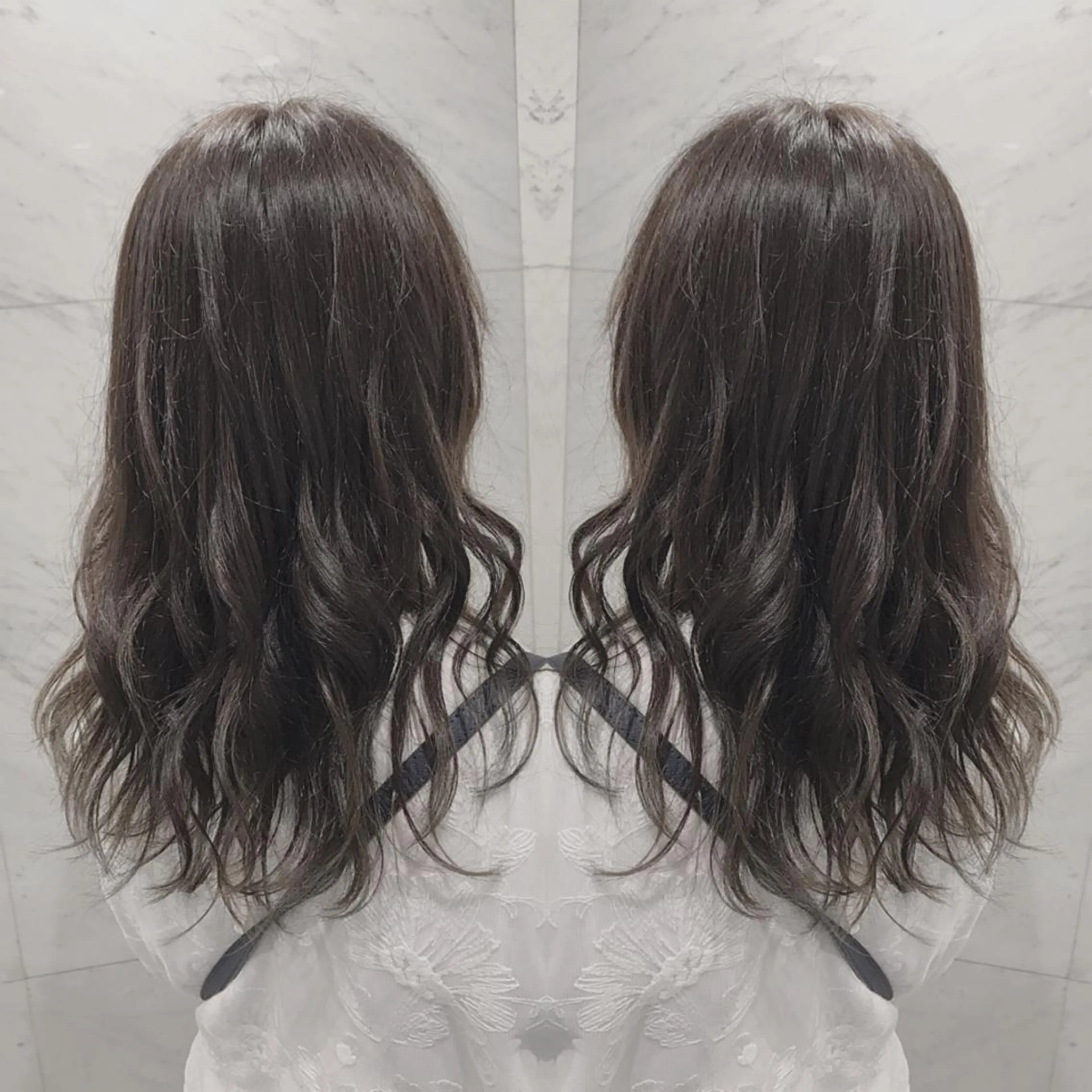 セミロング カラー カット ヘアカラー トリートメント 重政 和樹のヘアスタイル