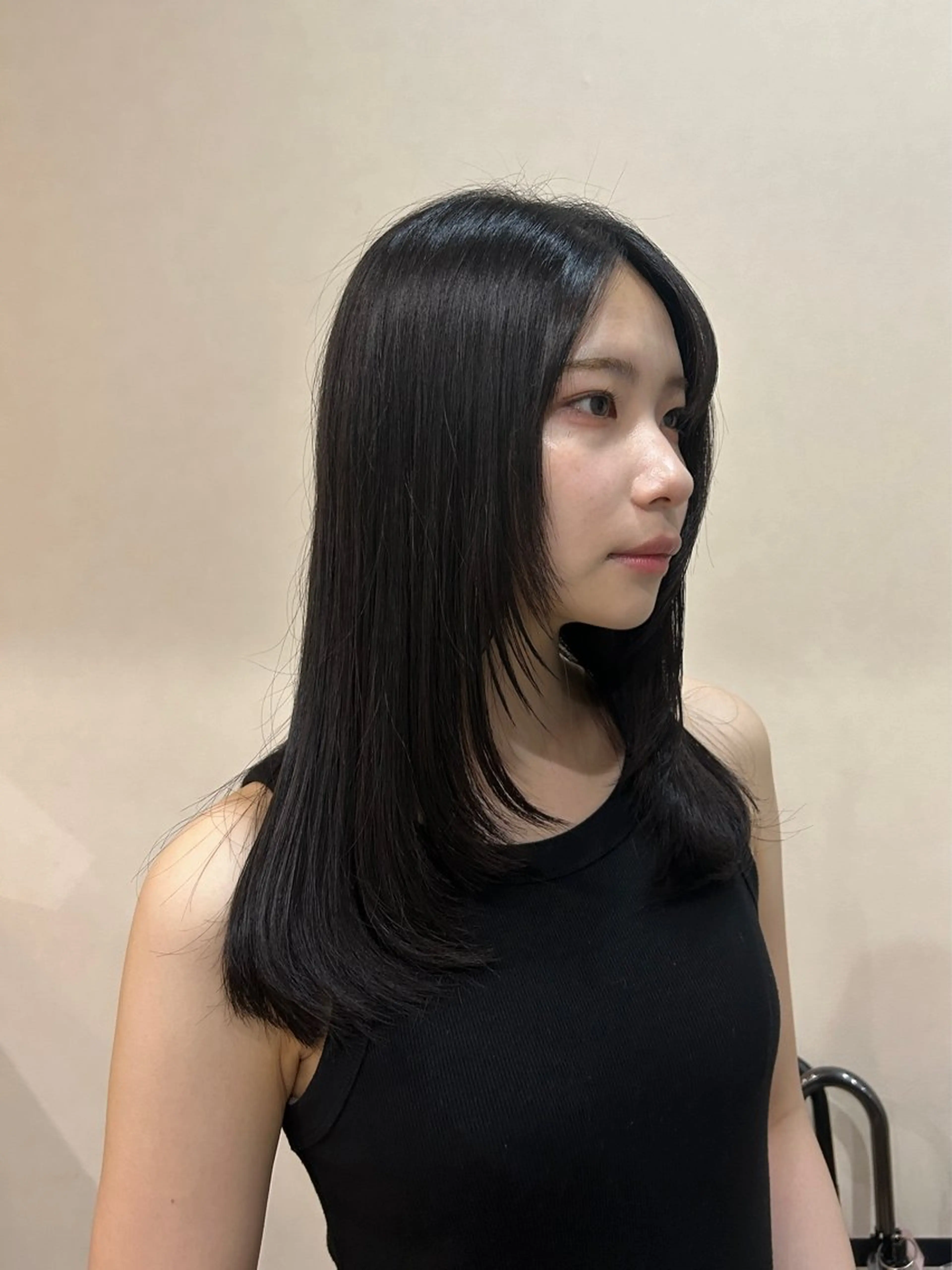 セミロング レイヤーカット MIDORI🎀 透明感/ベージュのヘアスタイル