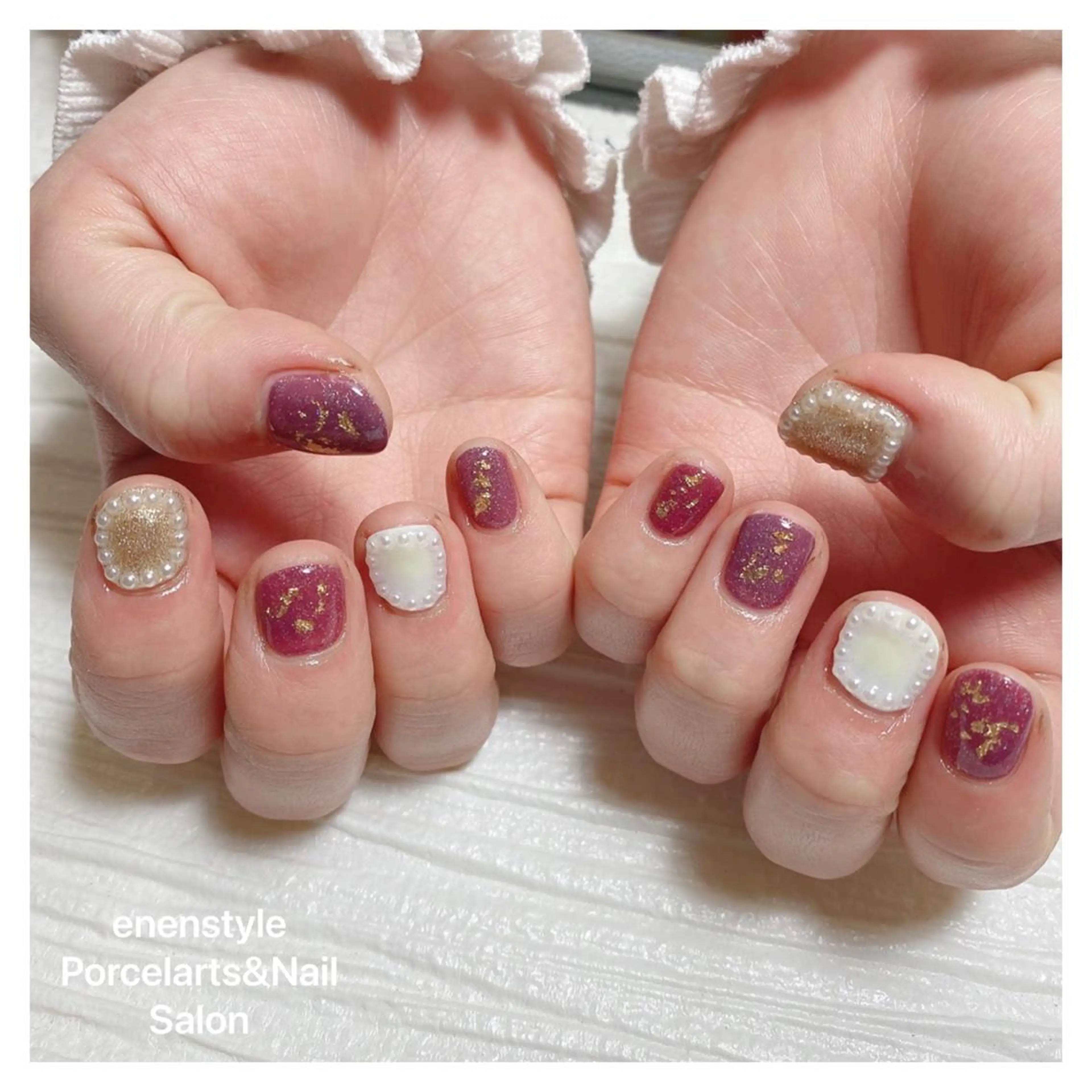 ショート ネイル ハンドネイル 👑enen style👑のネイルデザイン