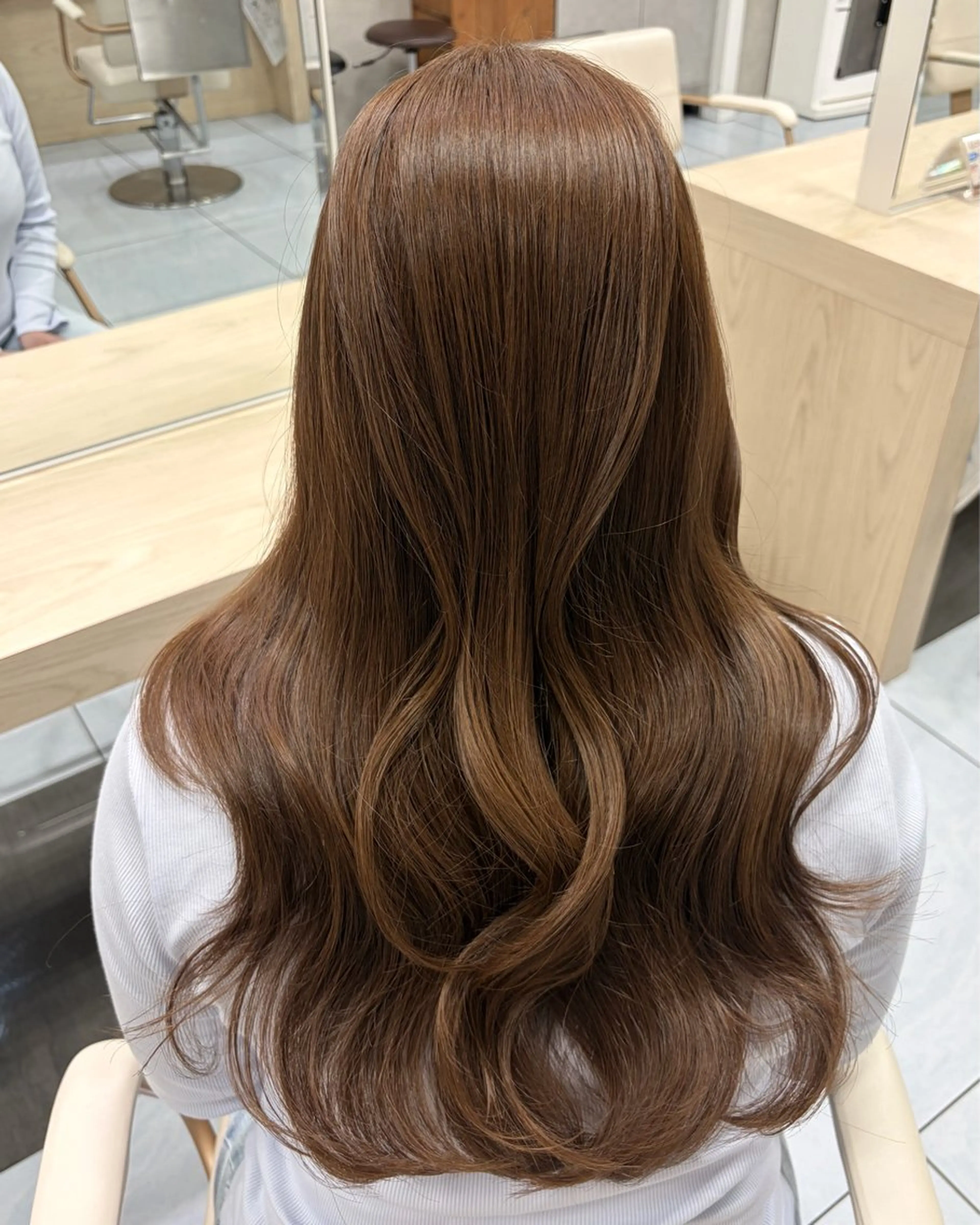 ロング カラー カット ヘアカラー トリートメント ブリーチなしカラー/ 韓国ヘア/モモ/横浜のヘアスタイル