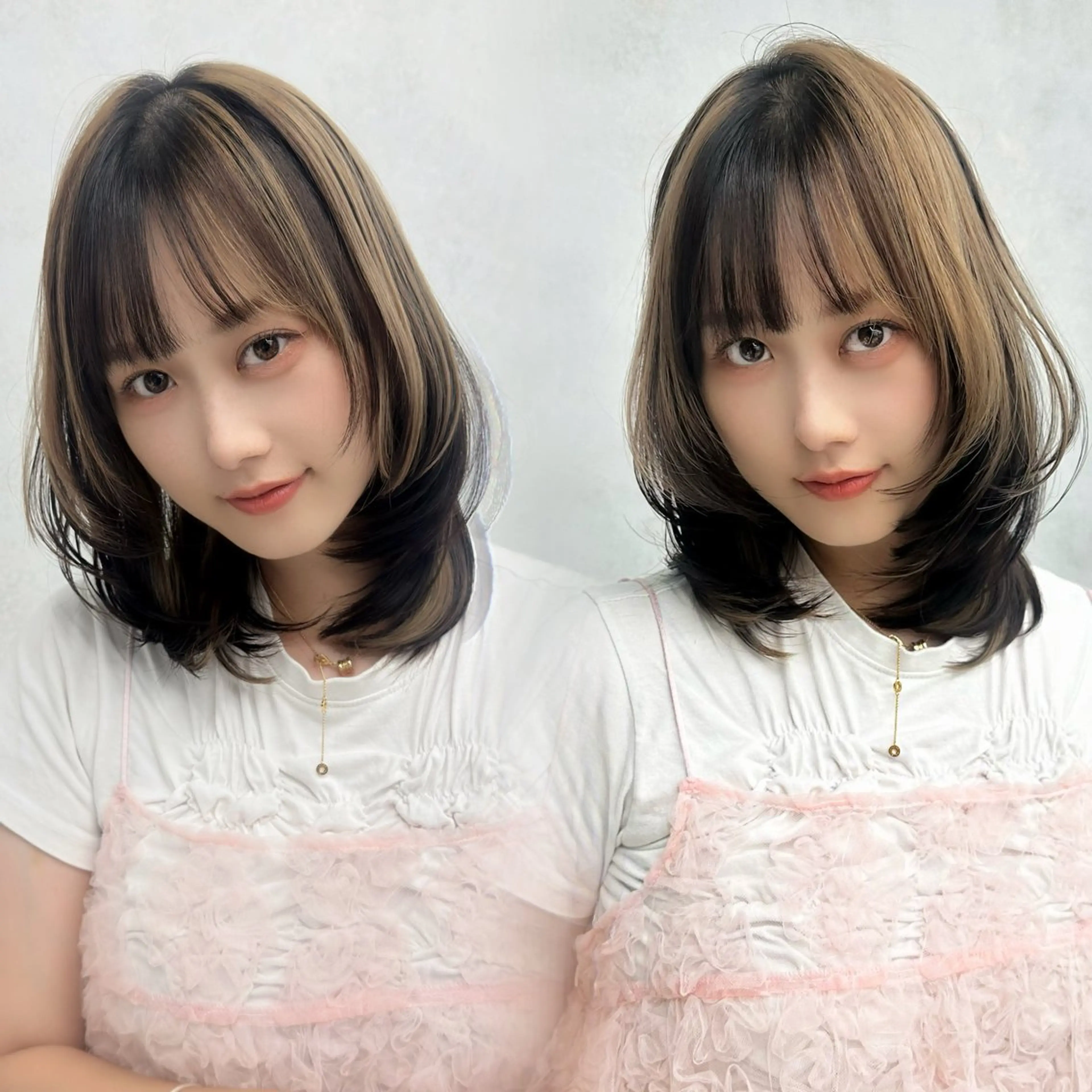 ミディアム カラー カット ヘアカラー トリートメント ブリーチなし/レイヤ ー特化🌈Tommyのヘアスタイル