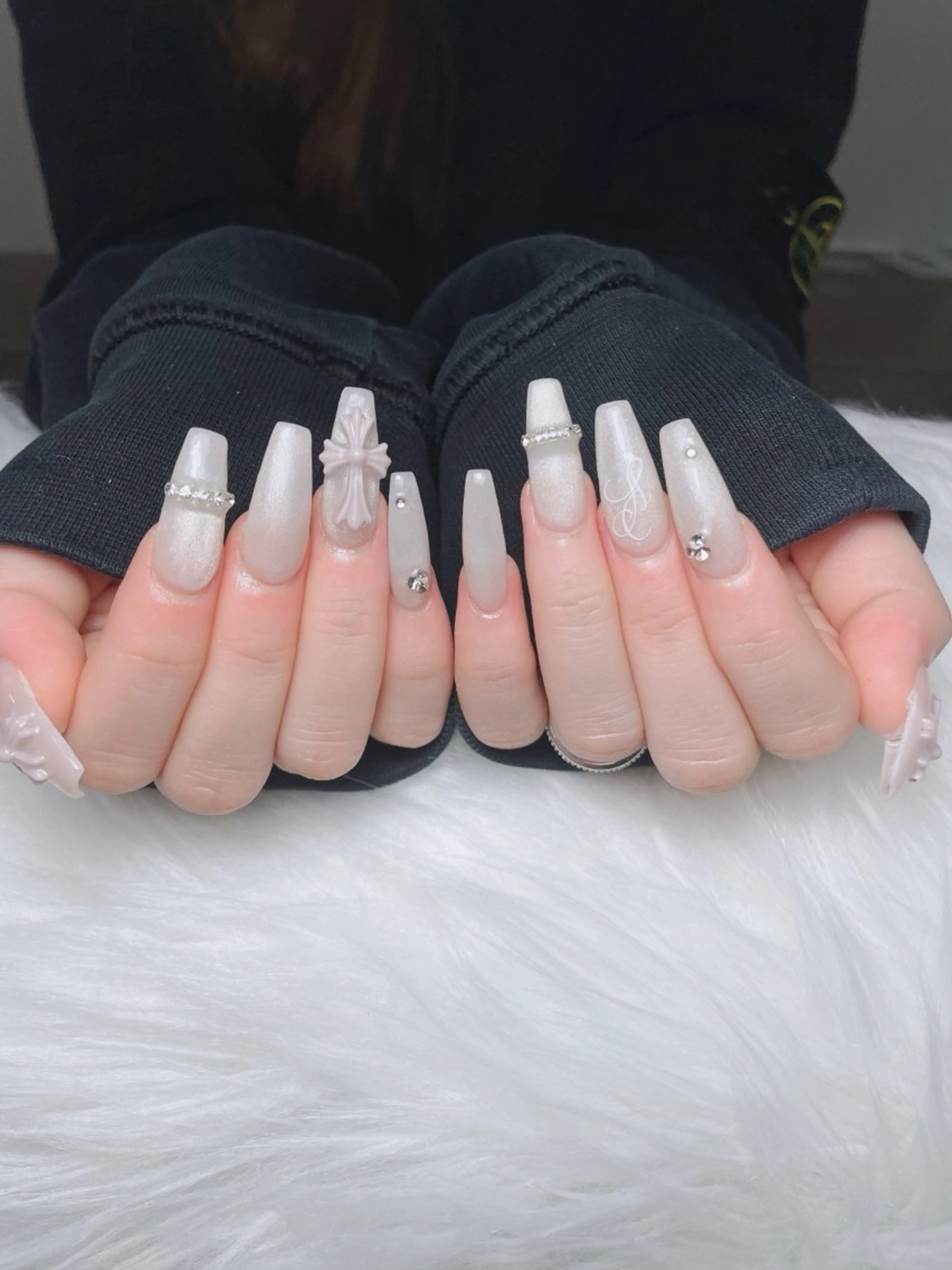 ネイル 長さ出し フレンチネイル グラデーション 卒業式 マグネットネイル Sora nail 長さ出し専門店のネイルデザイン