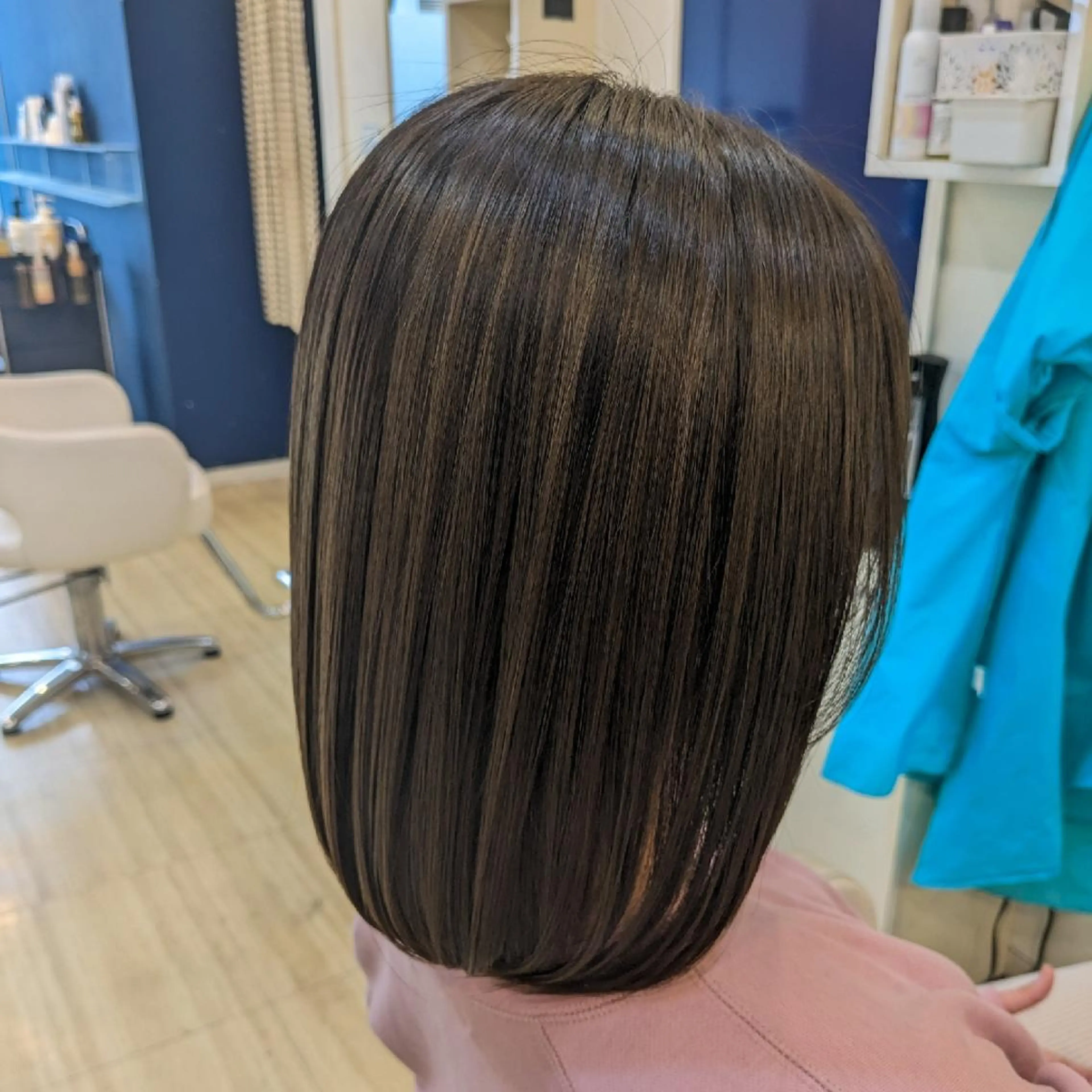 ミディアム カラー 髪質改善 ヘアカラー トリートメント 池田 恵久美のヘアスタイル