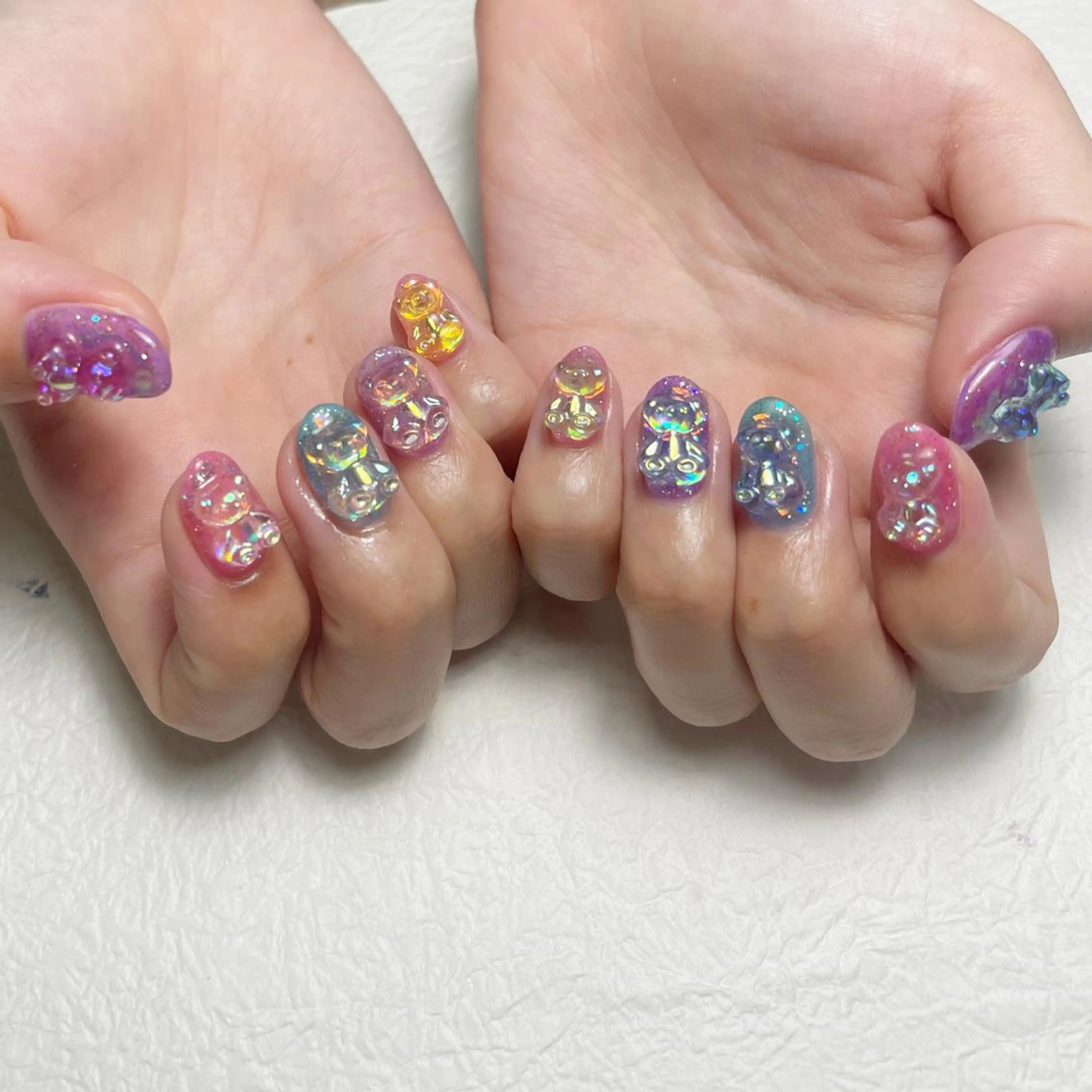 ネイル アートネイル フットネイル ジェルネイル キラキラネイル 韓国ネイル Y nail なんば堀江店のネイルデザイン