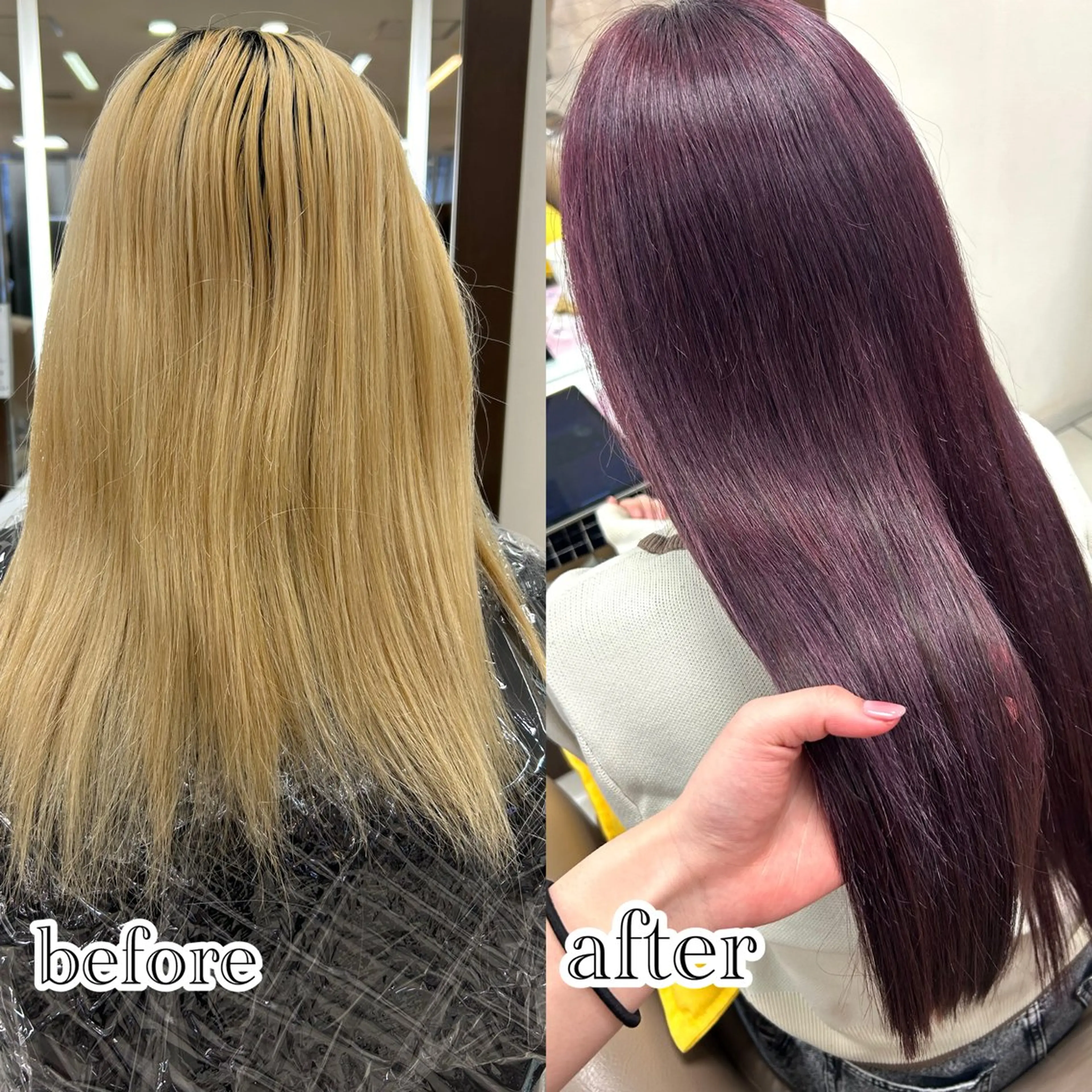 カラー ダブルカラー ヘアカラー エクステ ハイトーン👱‍♀️ エクステ/彩花のヘアスタイル