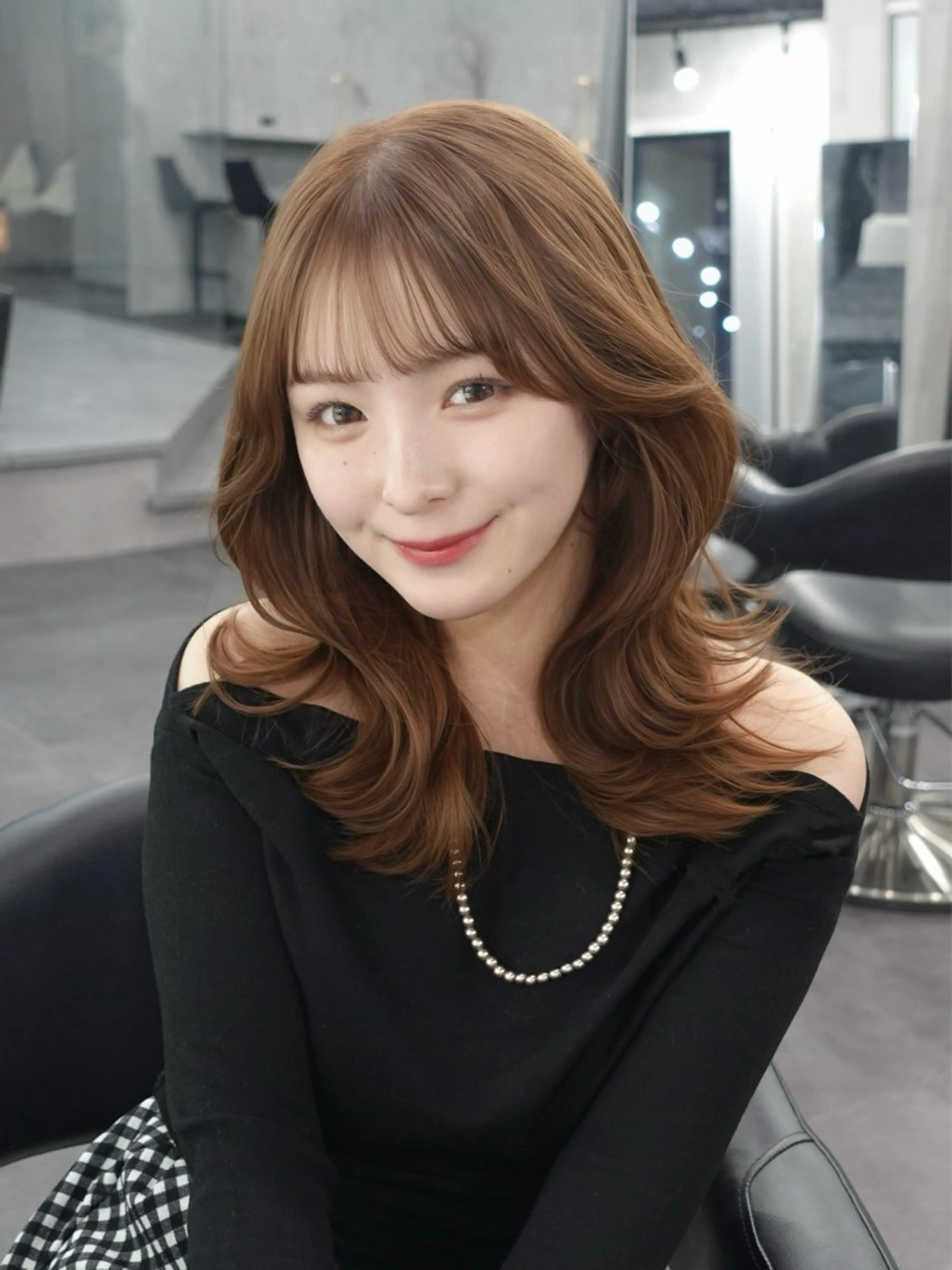 ロング カラー 🦋韓国ヘア💙 ハイトーンRUNAのヘアスタイル