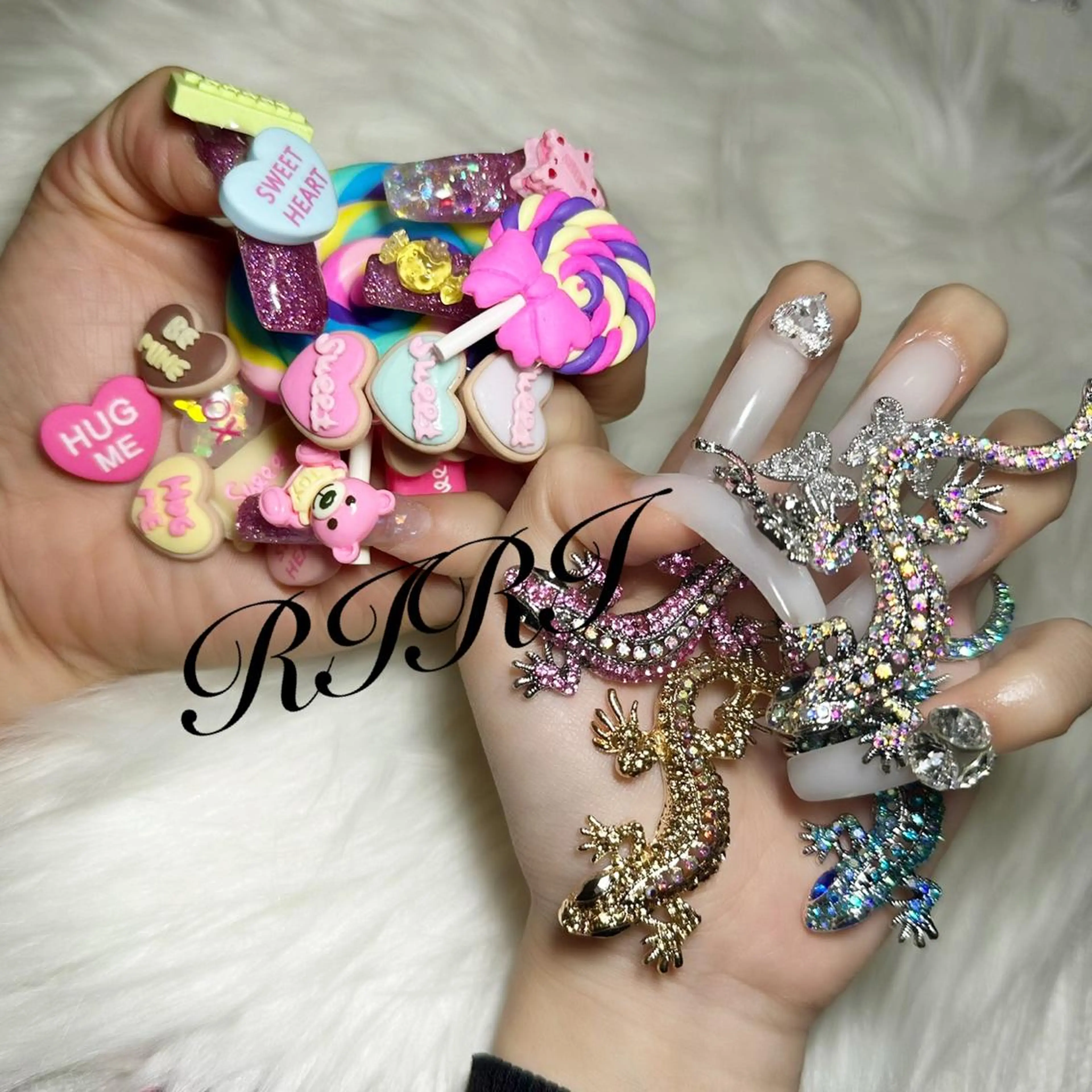 ネイル ジェルネイル 卒業式 ロングネイル スカルプネイル riri オーナーのネイルデザイン