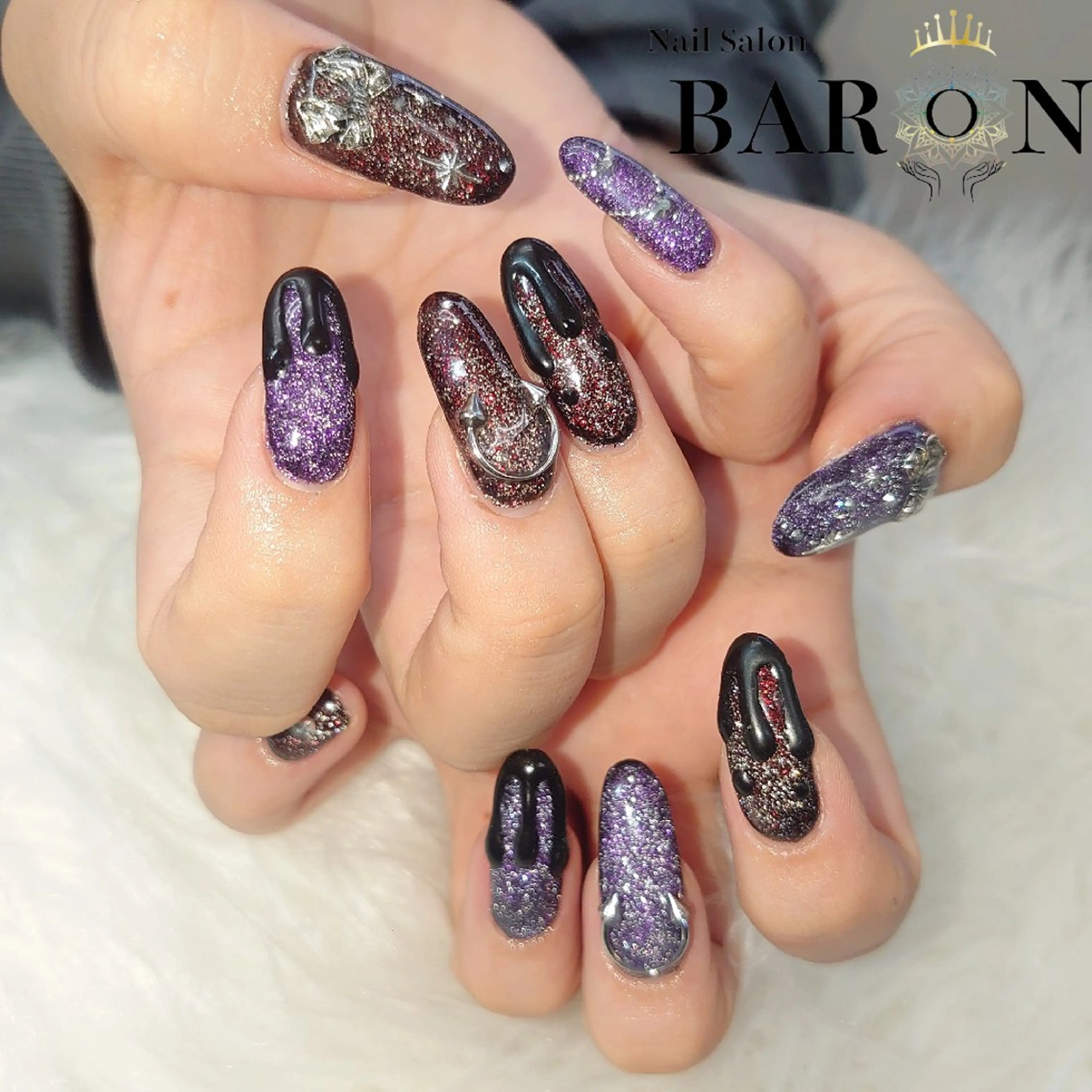 ネイル アートネイル フラッシュネイル 持ち込み スカルプネイル ♛BARON♛ AOIのネイルデザイン