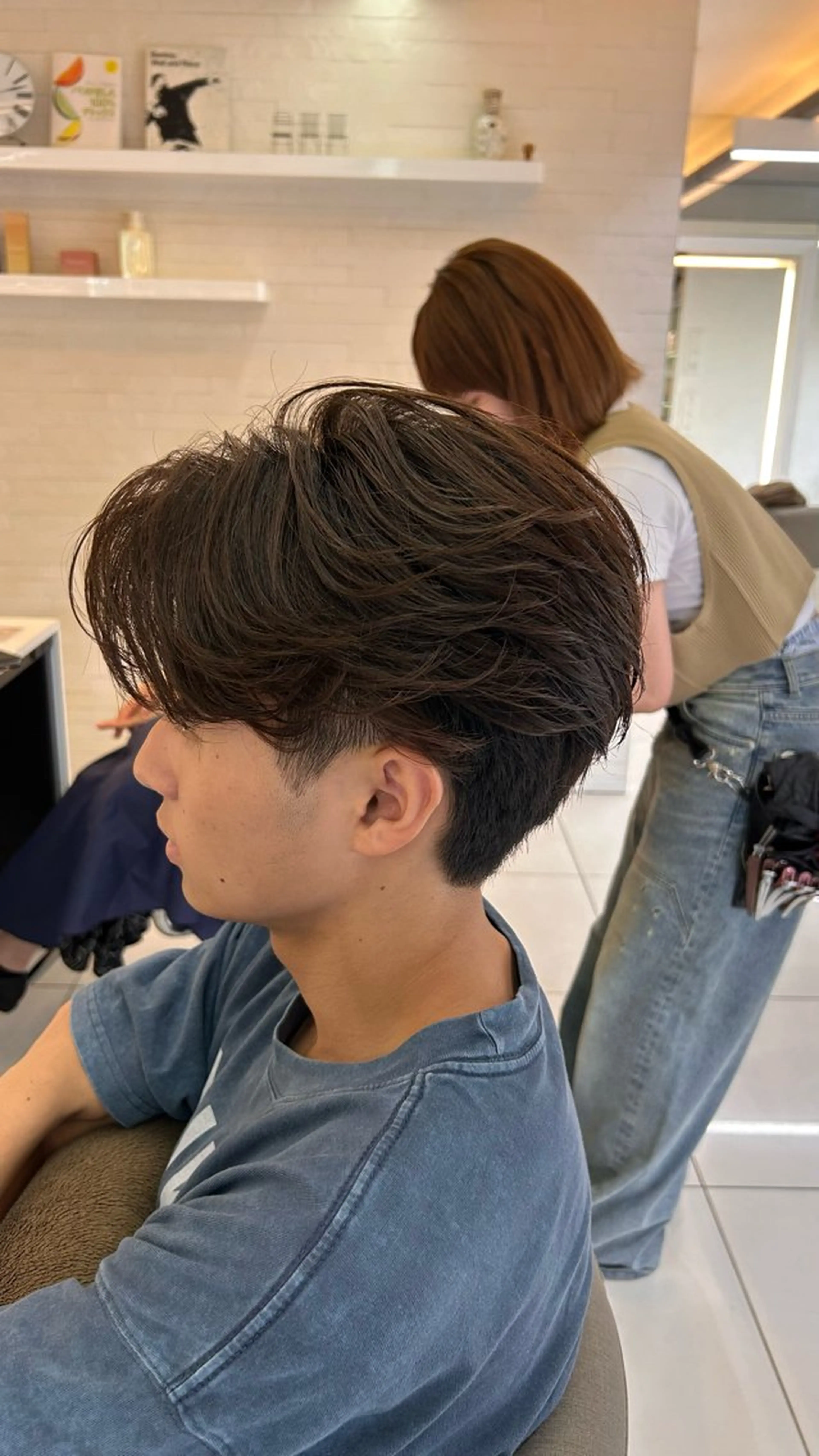 メンズ カット コテ巻きパーマ/ 韓国レイヤー/なおのヘアスタイル