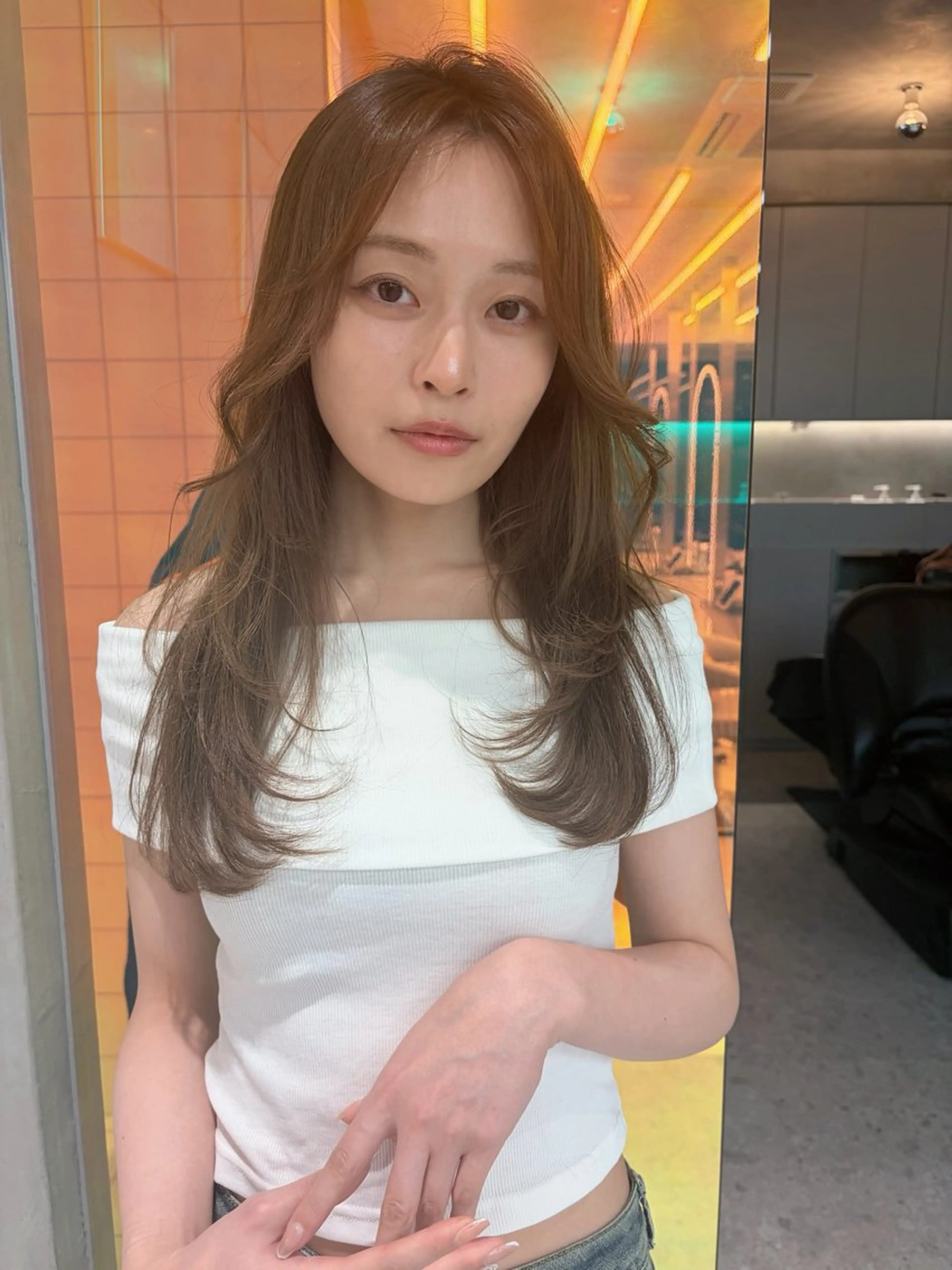 ロング トリートメント カット ヘアカラー トリートメント Lond　luce心斎橋所属・✨縮毛矯正✨レイヤー ホウダカズヒロのヘアスタイル