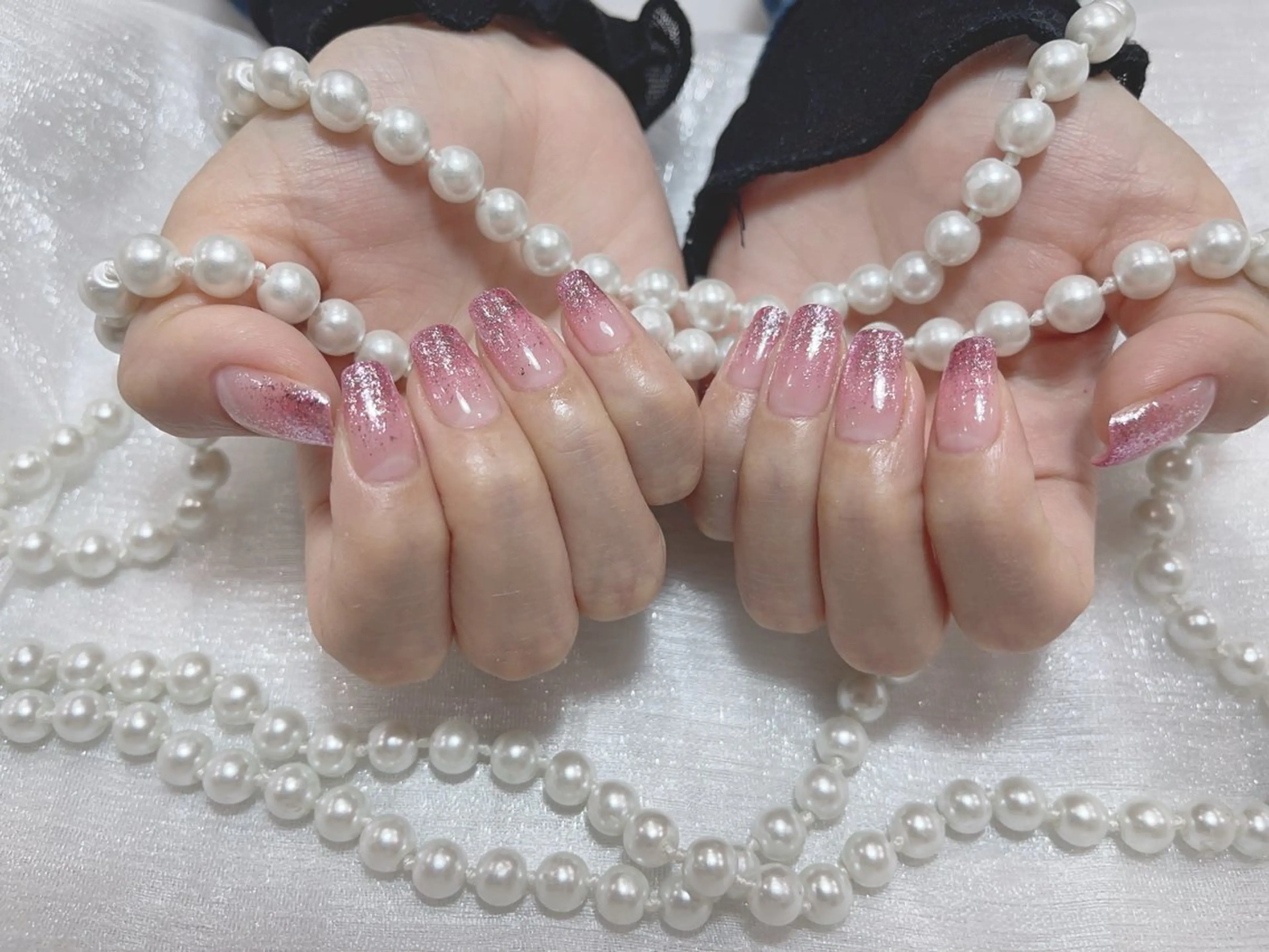 ネイル 長さ出し フレンチネイル ガラスフレンチ グラデーション 韓国ネイル M2beauty Renaのネイルデザイン