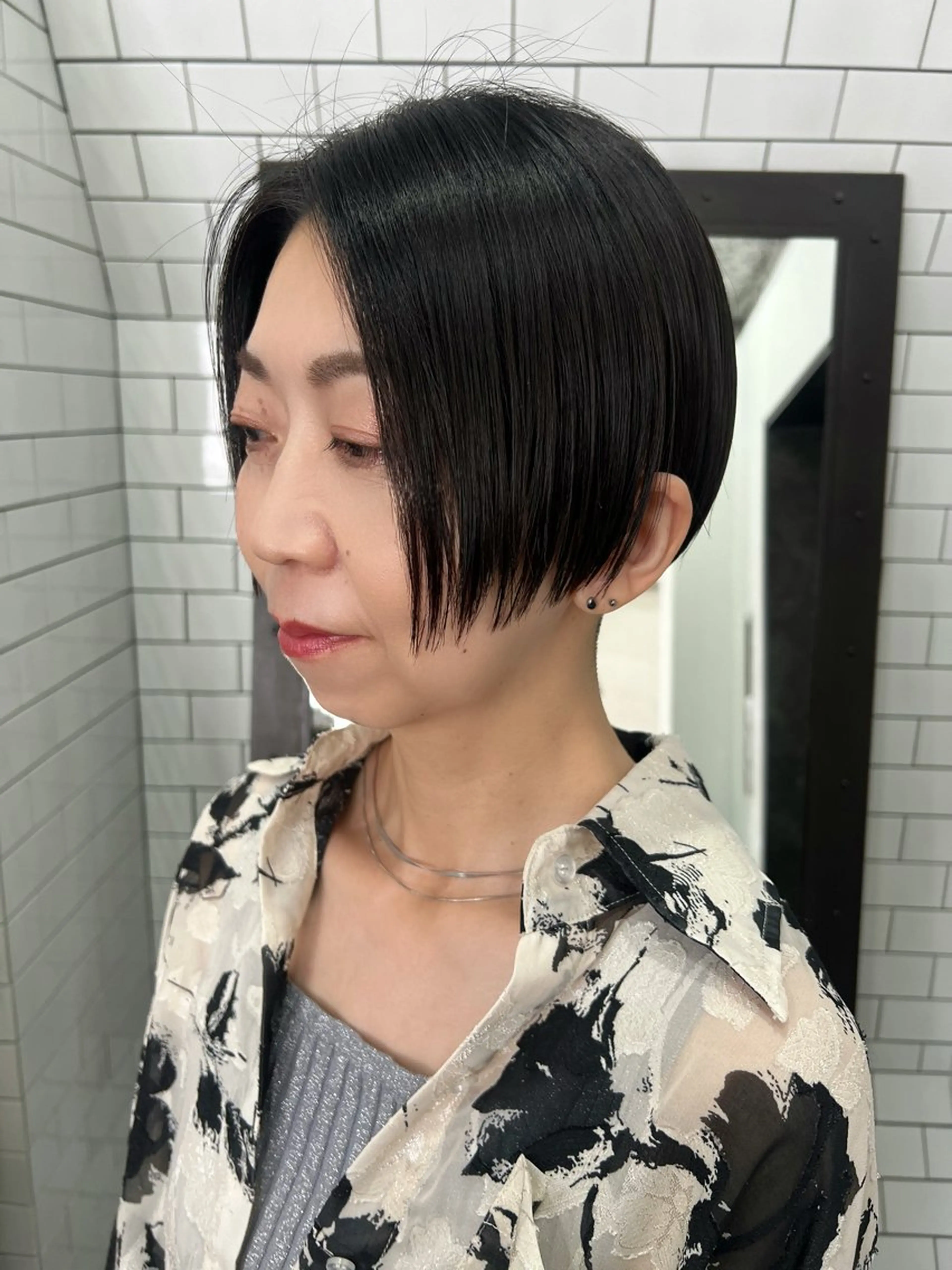 ショート カット 紙屋町ショート /ボブ　パーマ河内蓮のヘアスタイル