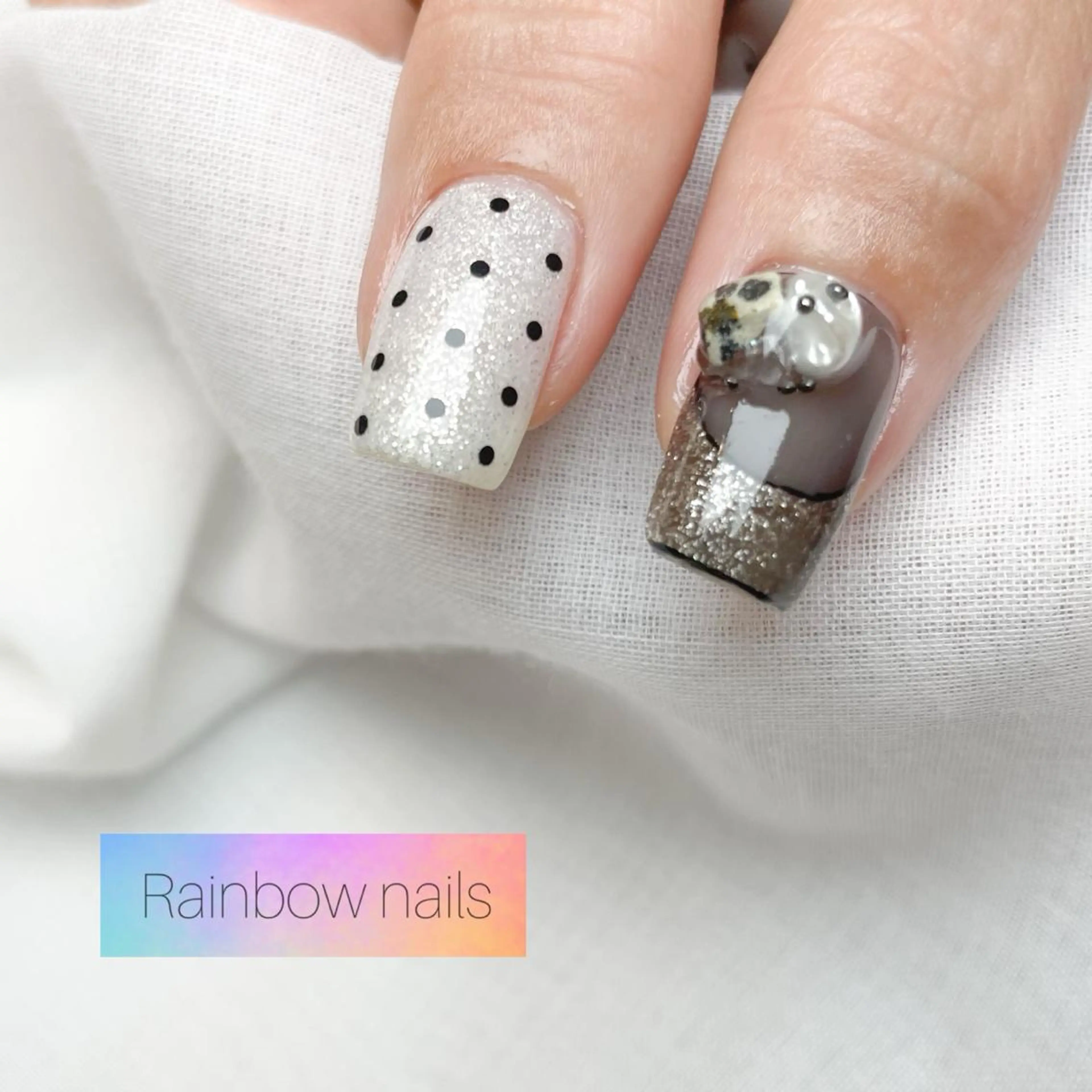 ネイル Rainbow nailsくろちゃんのネイルデザイン
