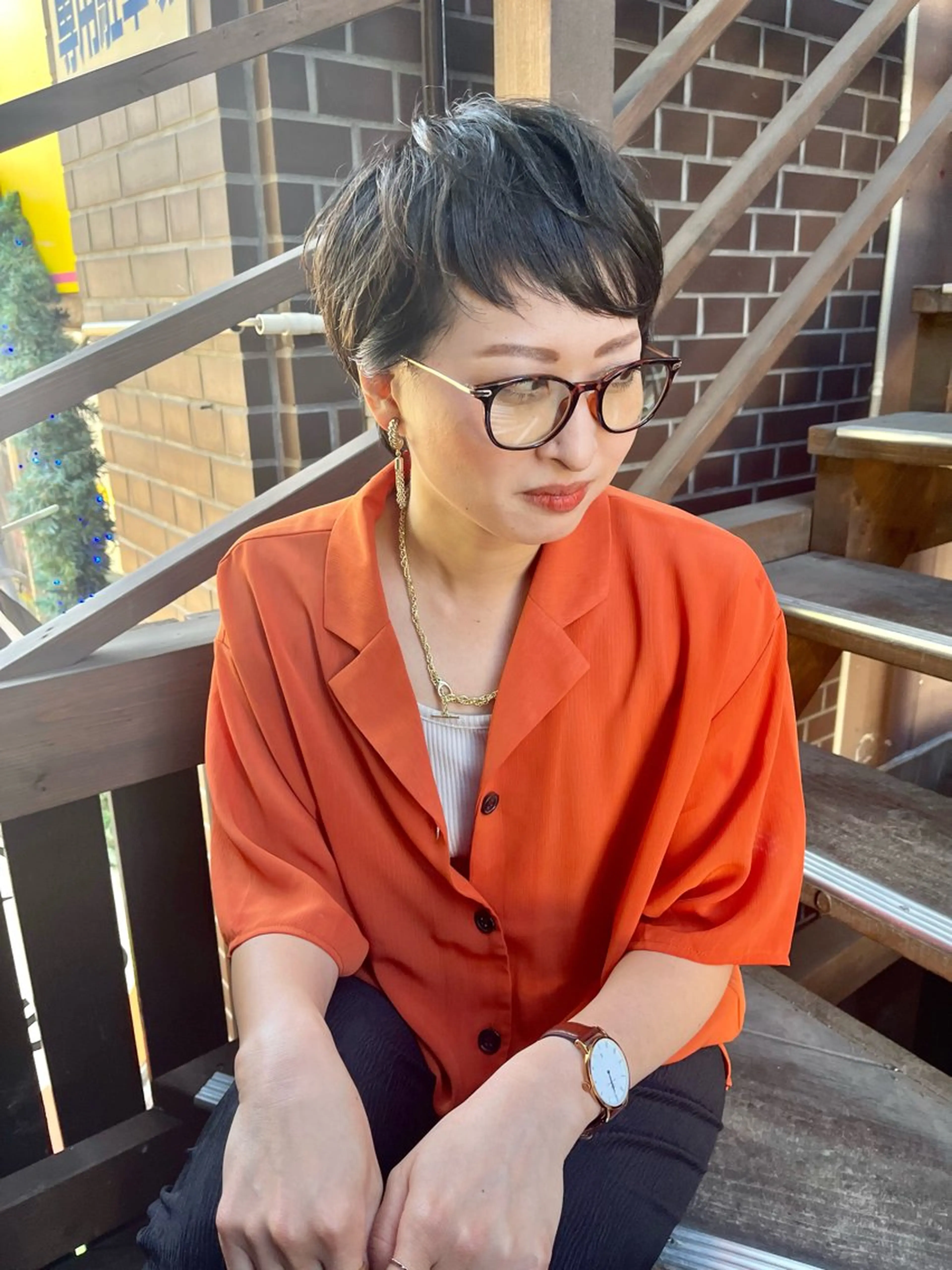ショート カラー カット ヘアカラー トリートメント ママ美容師 ＊ヒマワリのヘアスタイル