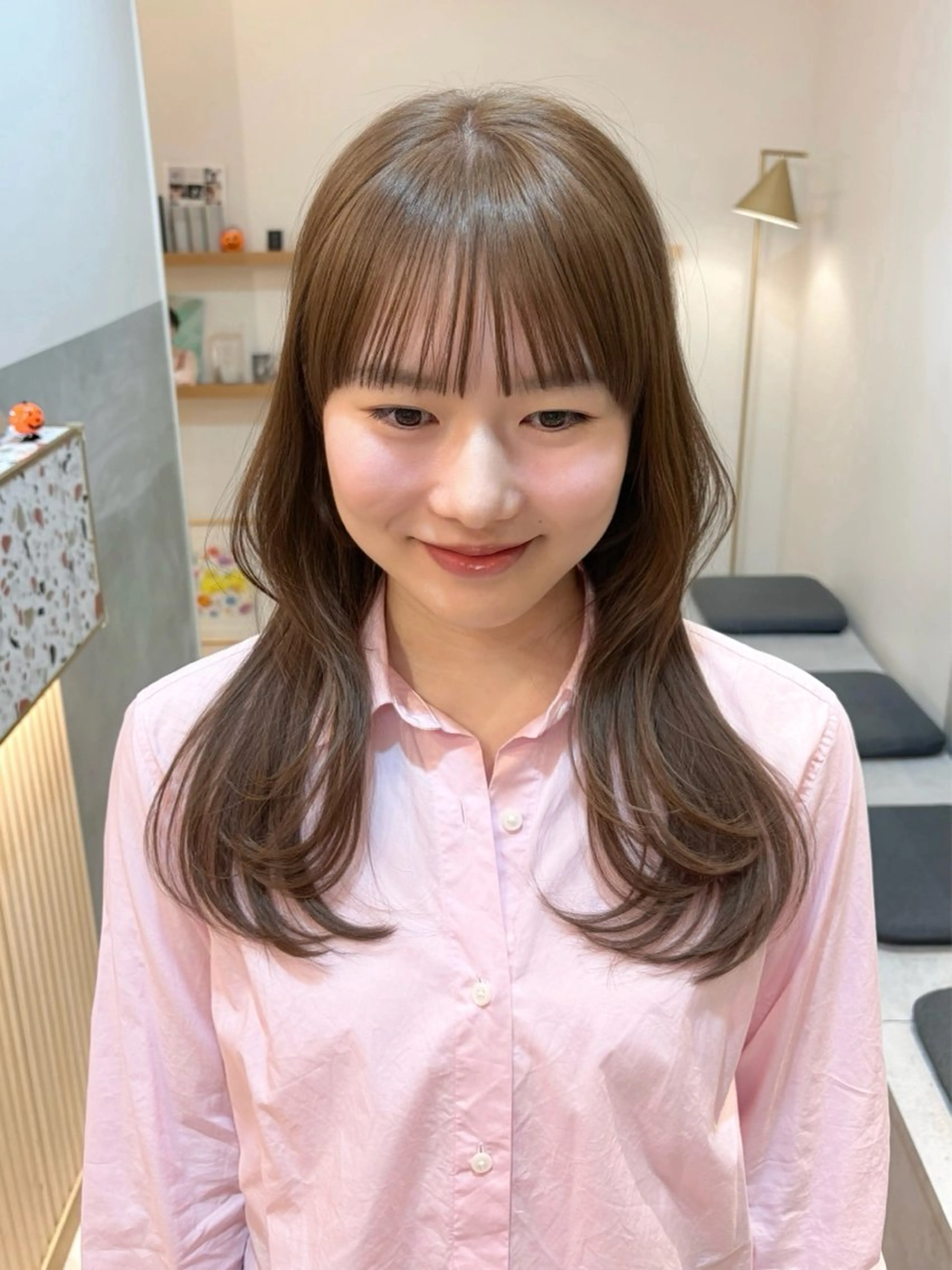 ミディアム 似合わせ/ベージュ /レイヤー/りほ🤍のヘアスタイル