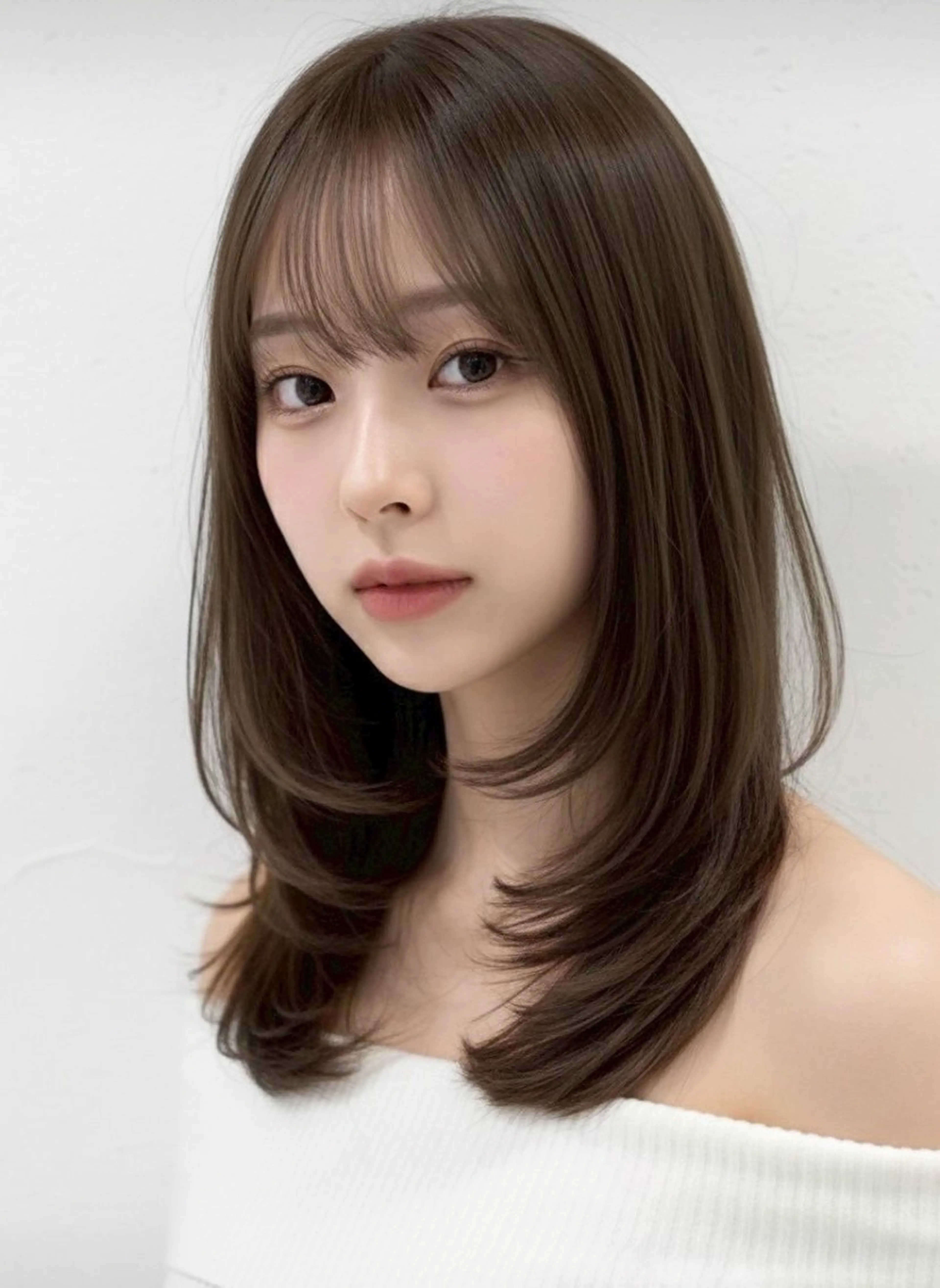 ミディアム カット ヘアカラー トリートメント 髪質改善/レイヤー カット手塚奨のヘアスタイル