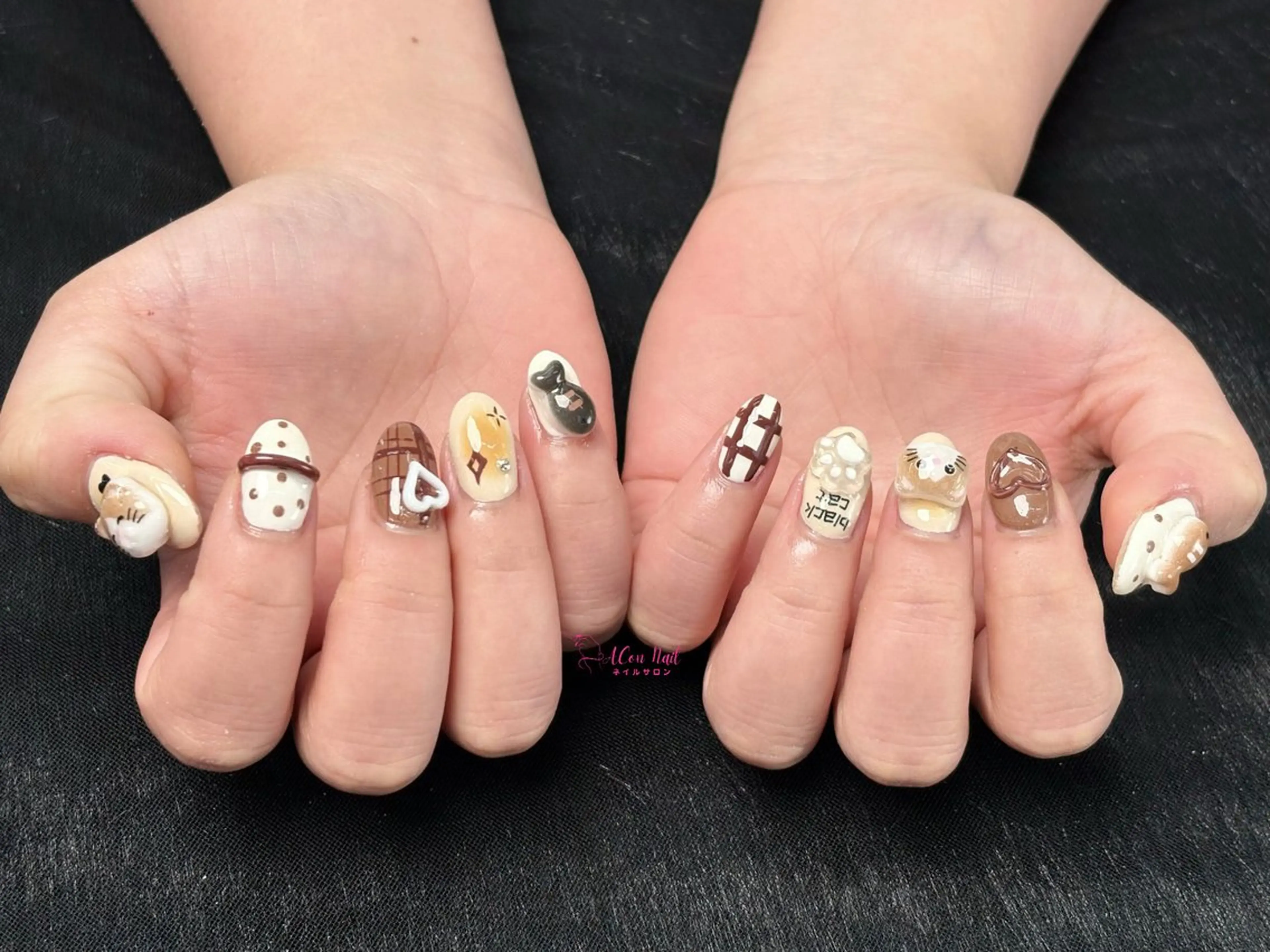 ネイル 桜ネイル 長さ出し フラワーネイル フレンチネイル ジェルネイル ハンドネイル ACon NailSalonのネイルデザイン