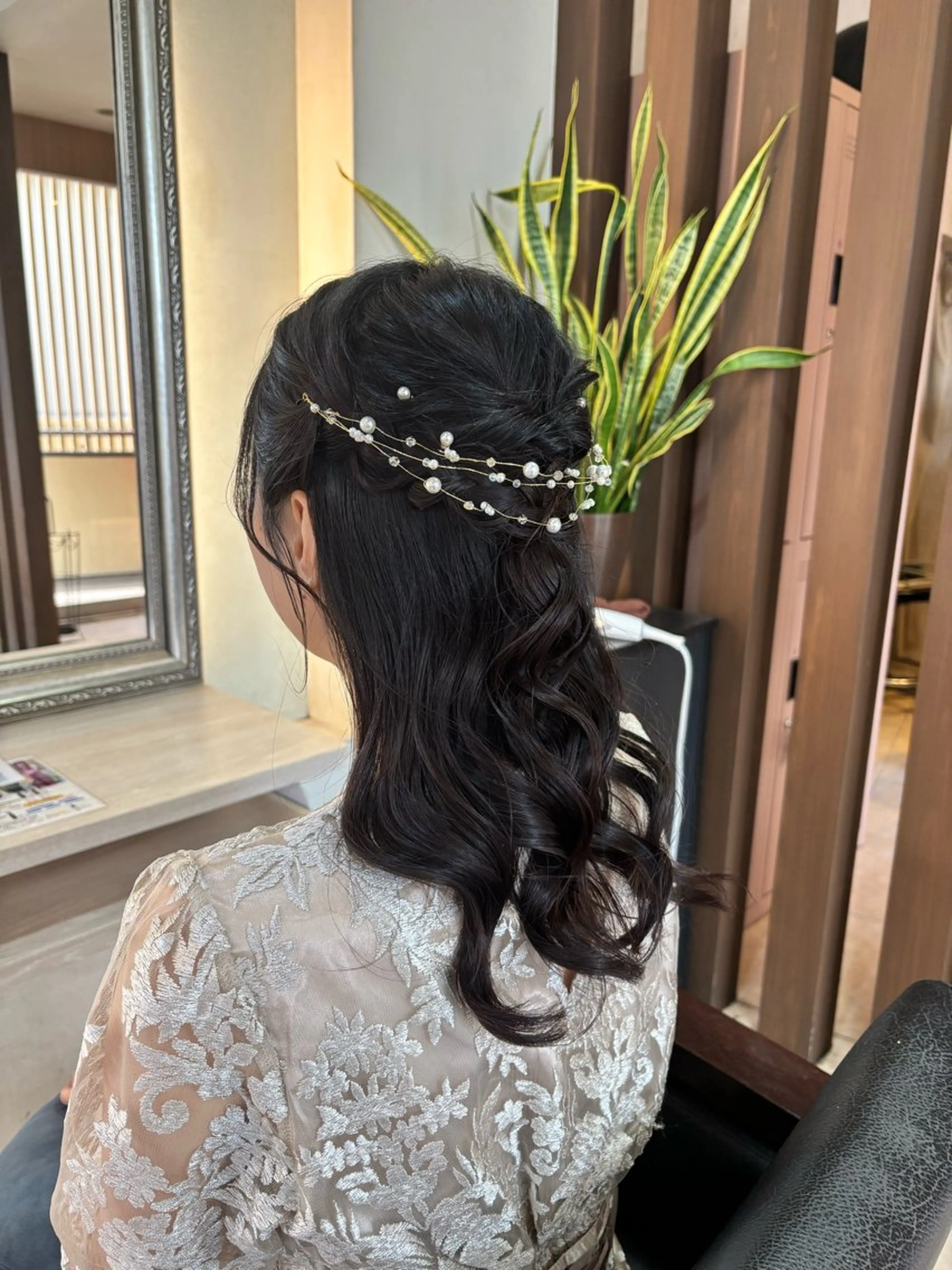 ヘアアレンジ ハーフアップ ヘアセット デザインカラー/ オダセイナのヘアスタイル