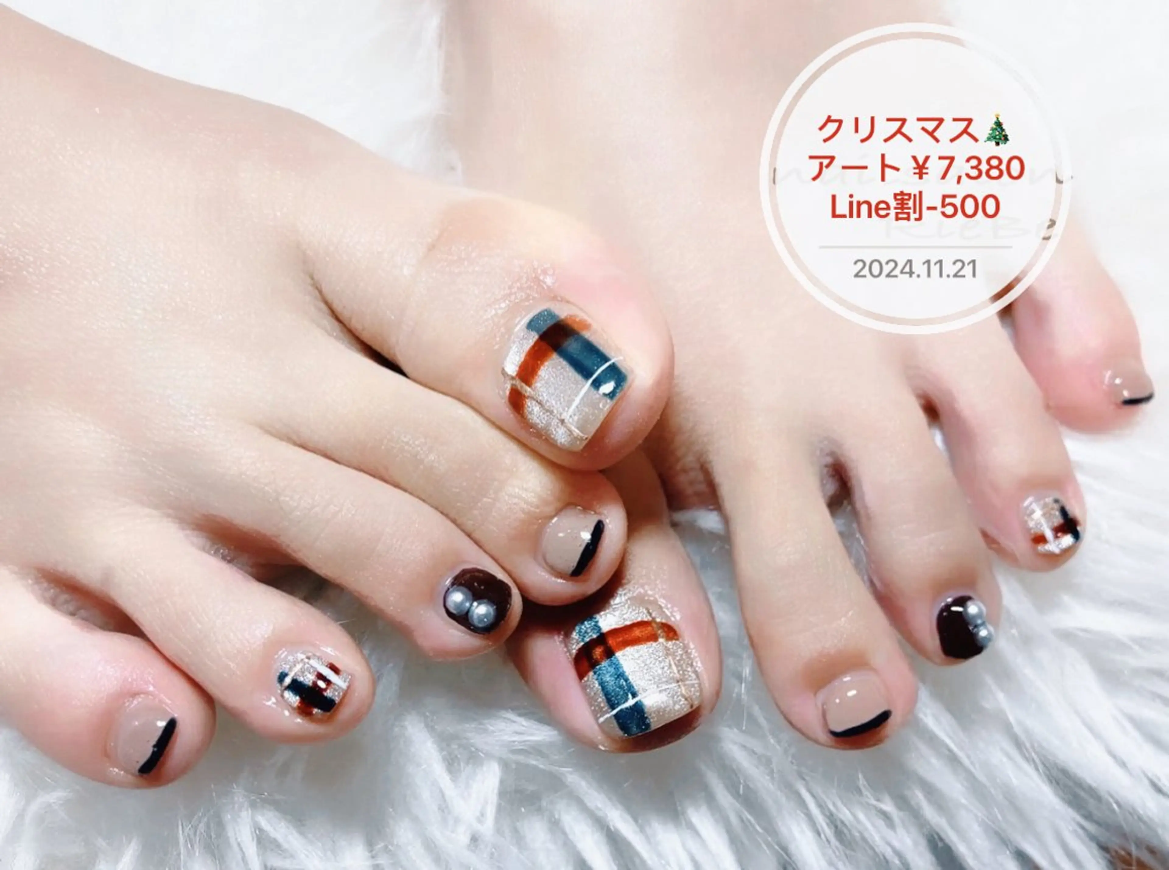 ネイル フットネイル 持ち込み 冬ネイル クリスマス lavender所属・日暮里2 lavenderのネイルデザイン