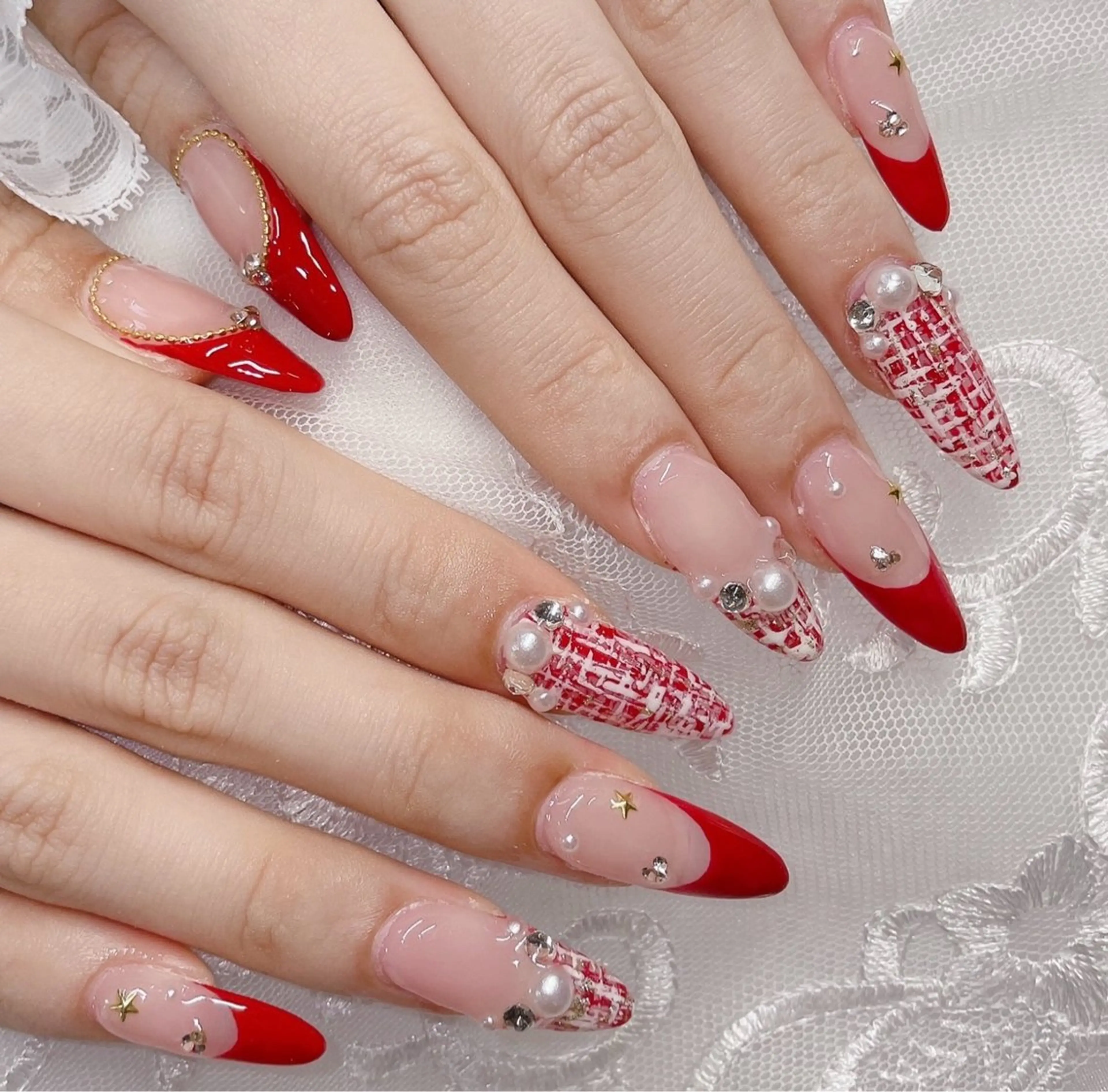 ネイル アートネイル オーロラネイル チークネイル 長さ出し フラッシュネイル misun_ nailのネイルデザイン