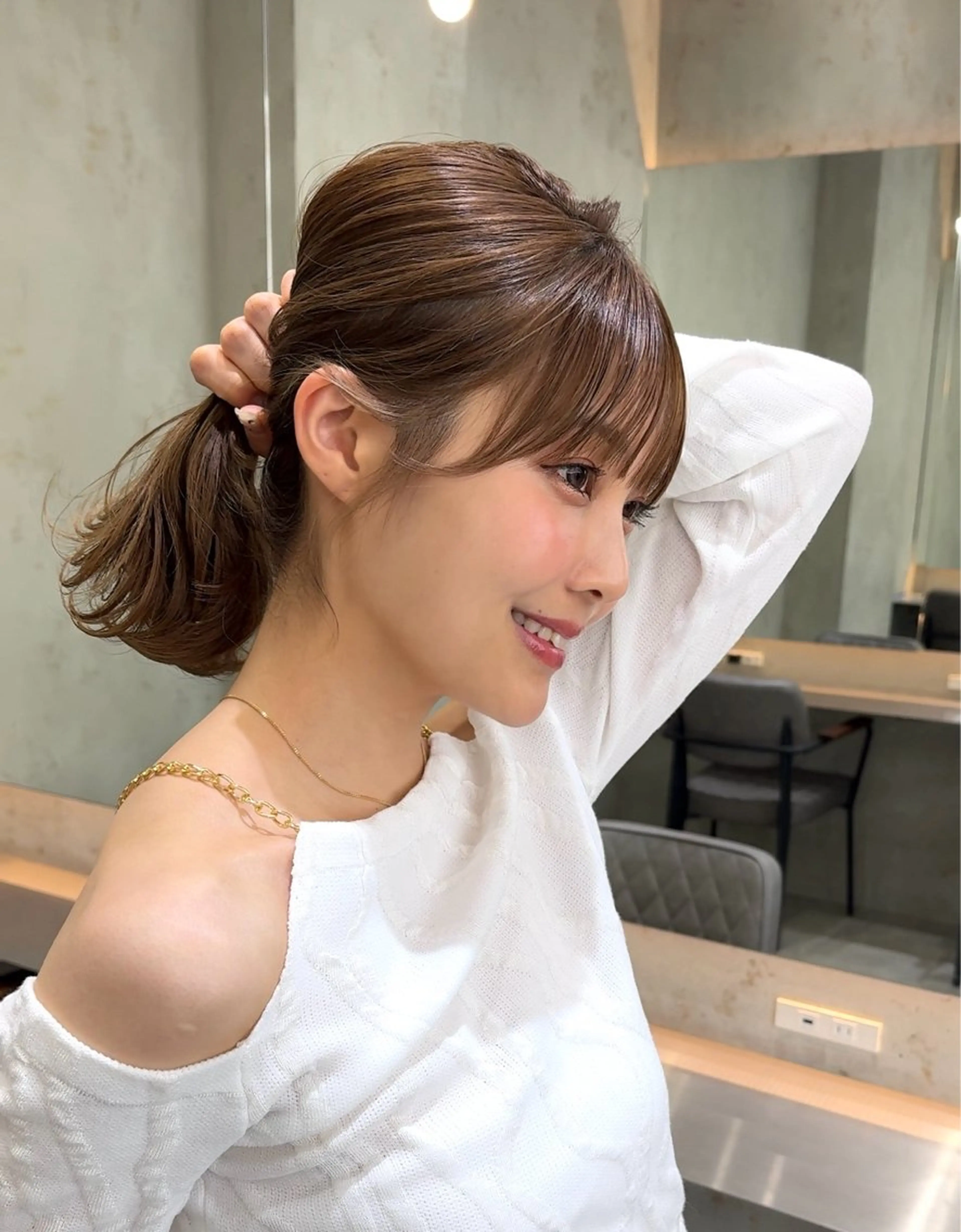 ショート カラー 莉乃/縮毛矯正/髪質 改善/艶カラーのヘアスタイル