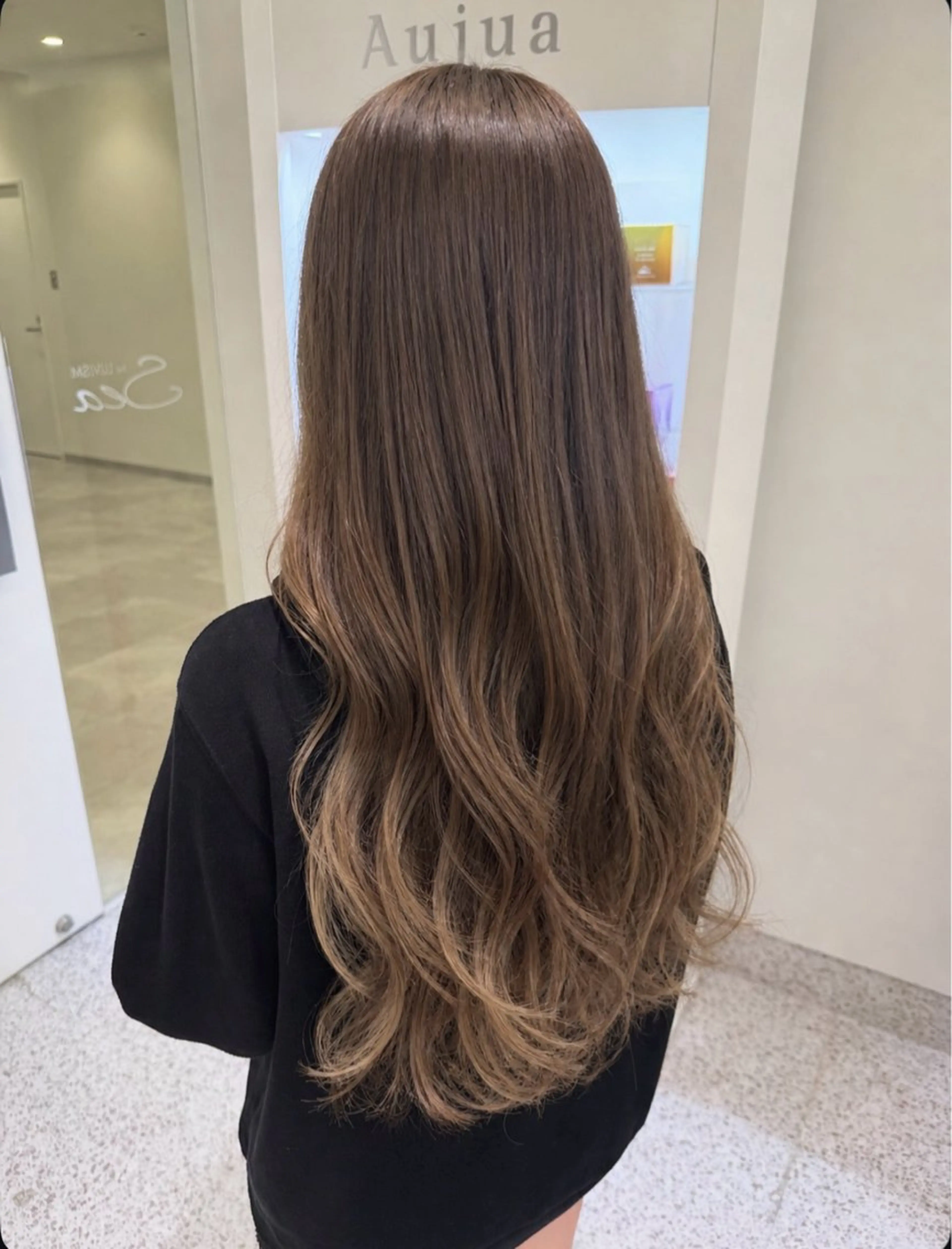 ロング カラー パーマ ヘアアレンジ メンズ カット ヘアカラー トリートメント 透明感カラー／ 新潟万代/池野里衣のヘアスタイル