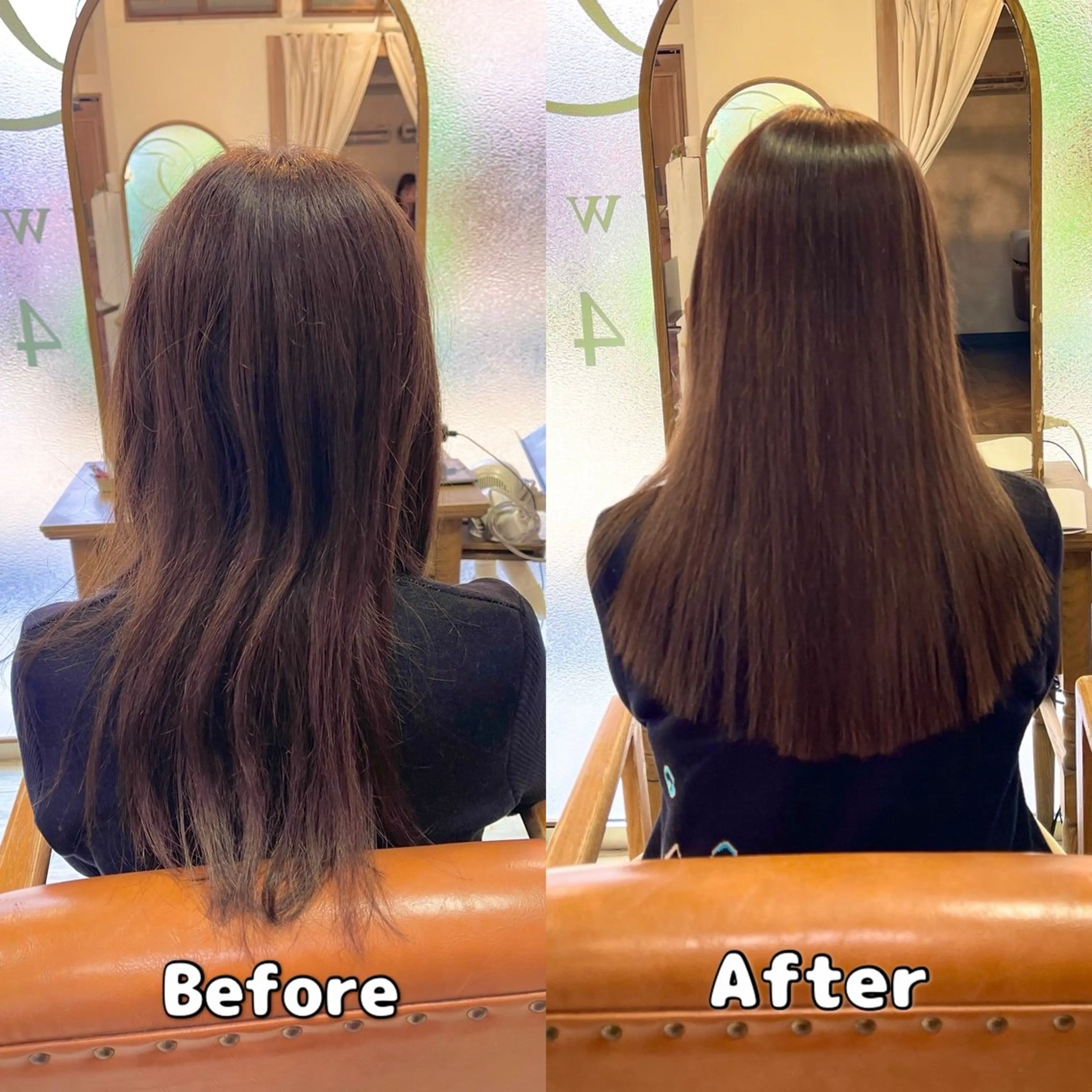 セミロング 髪質改善 ヘアカラー 縮毛矯正 髪質改善ストレート✨ M.MIWAのヘアスタイル