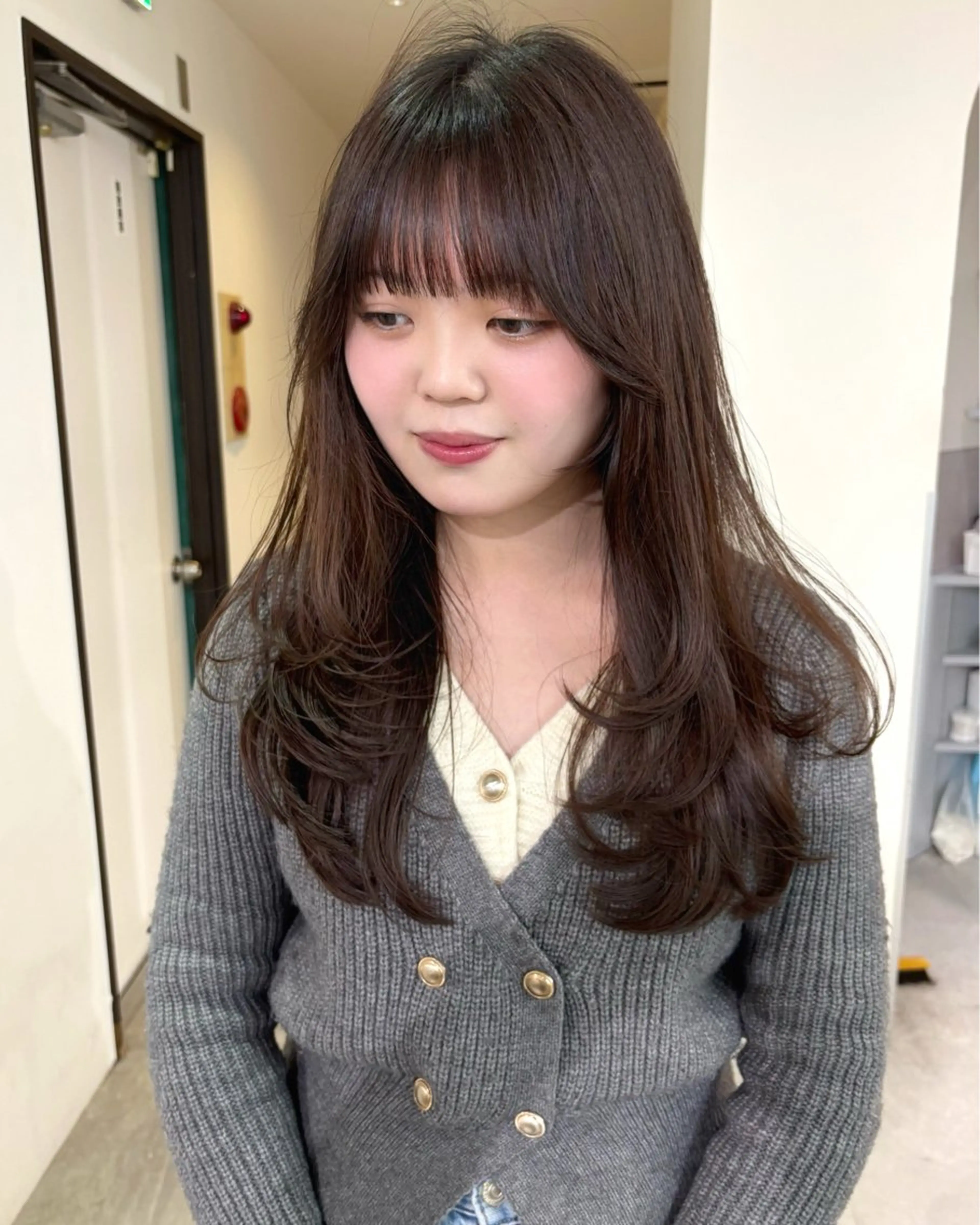 ロング カラー カット mizuki/ピンク ベージュ.レイヤーのヘアスタイル